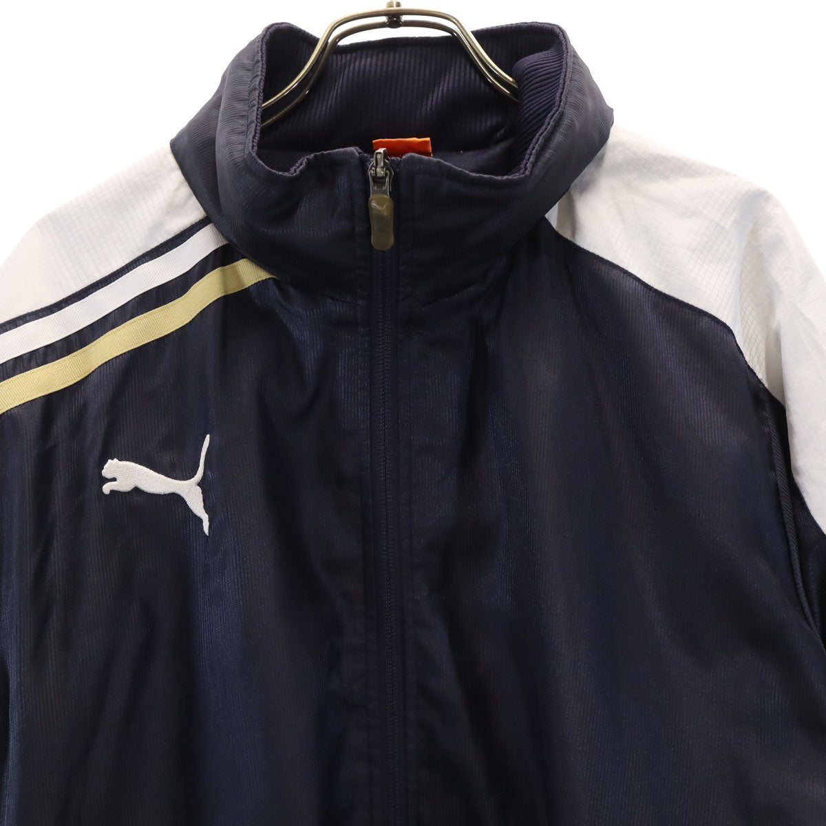 美品 PUMA プーマ ウインドブレーカー O ネイビー ジャケット 裏トリコット メンズ