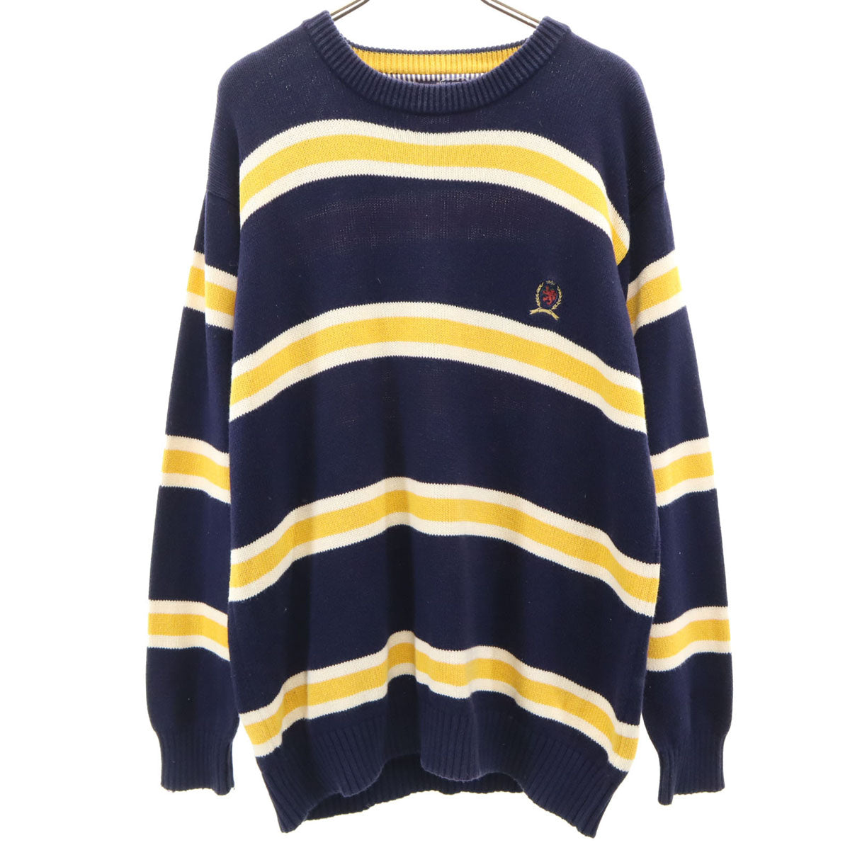 TOMMY HILFIGER トミーヒルフィガー 90s オールド ボーダー 長袖 セーター M ネイビー ニット メンズ