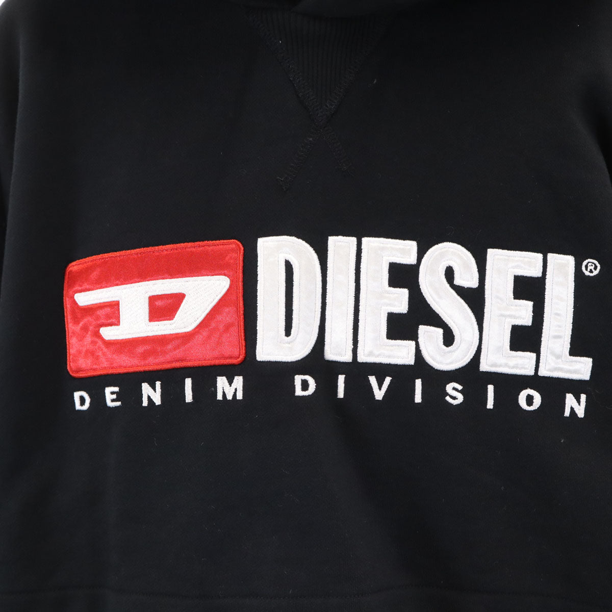 DIESEL ディーゼル 長袖 クロップド スウェットパーカー S ブラック レディース