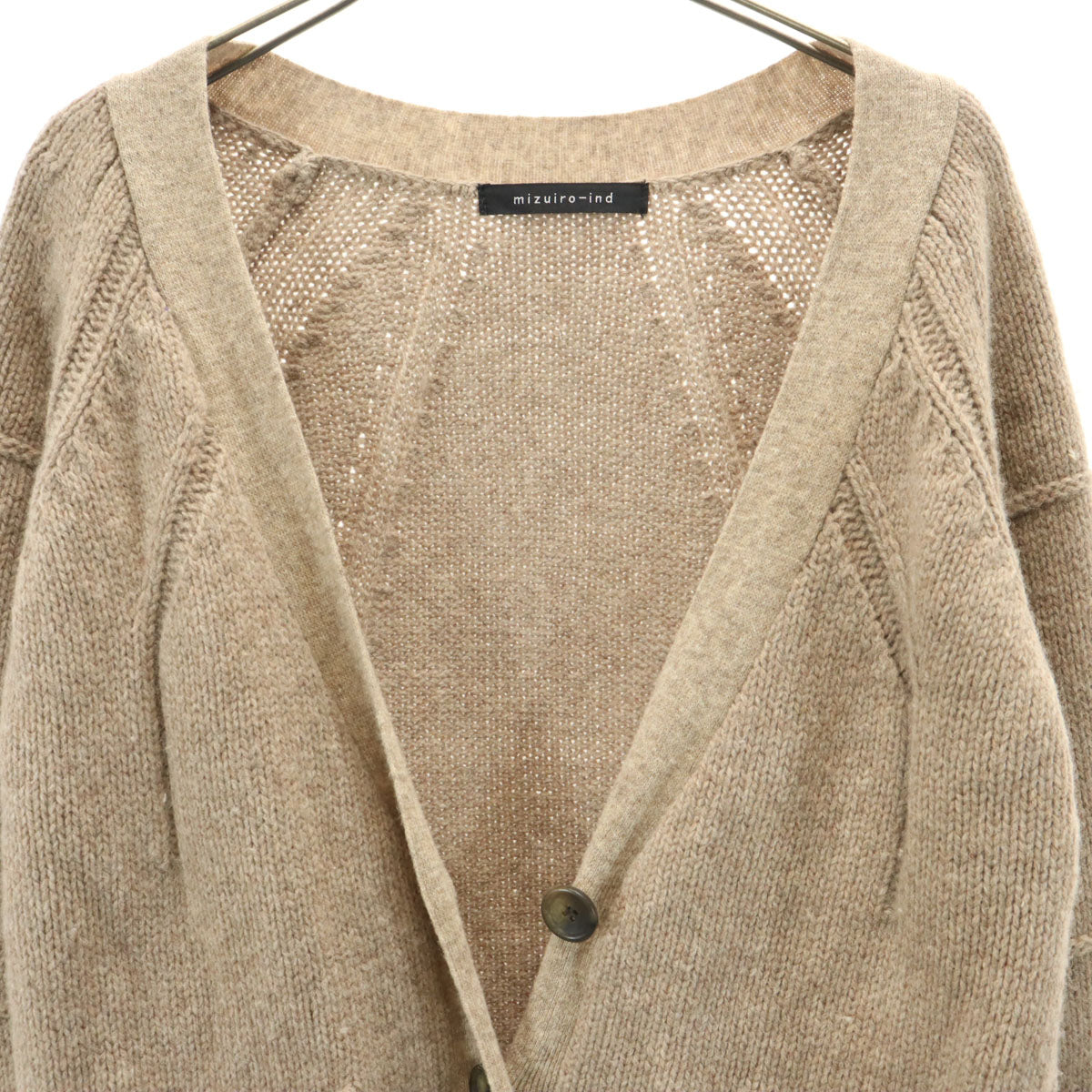 mizuiro ind ミズイロインド ウール 長袖 ニットカーディガン ベージュ系 レディース