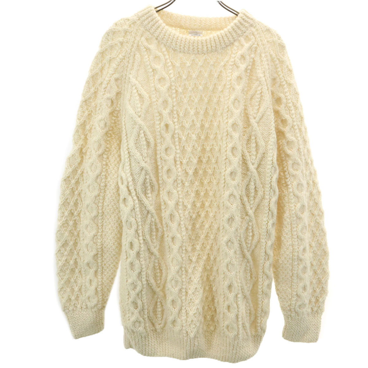 NEW ZEALAND HANDKNITS 長袖 ケーブル セーター オフホワイト ニット メンズ