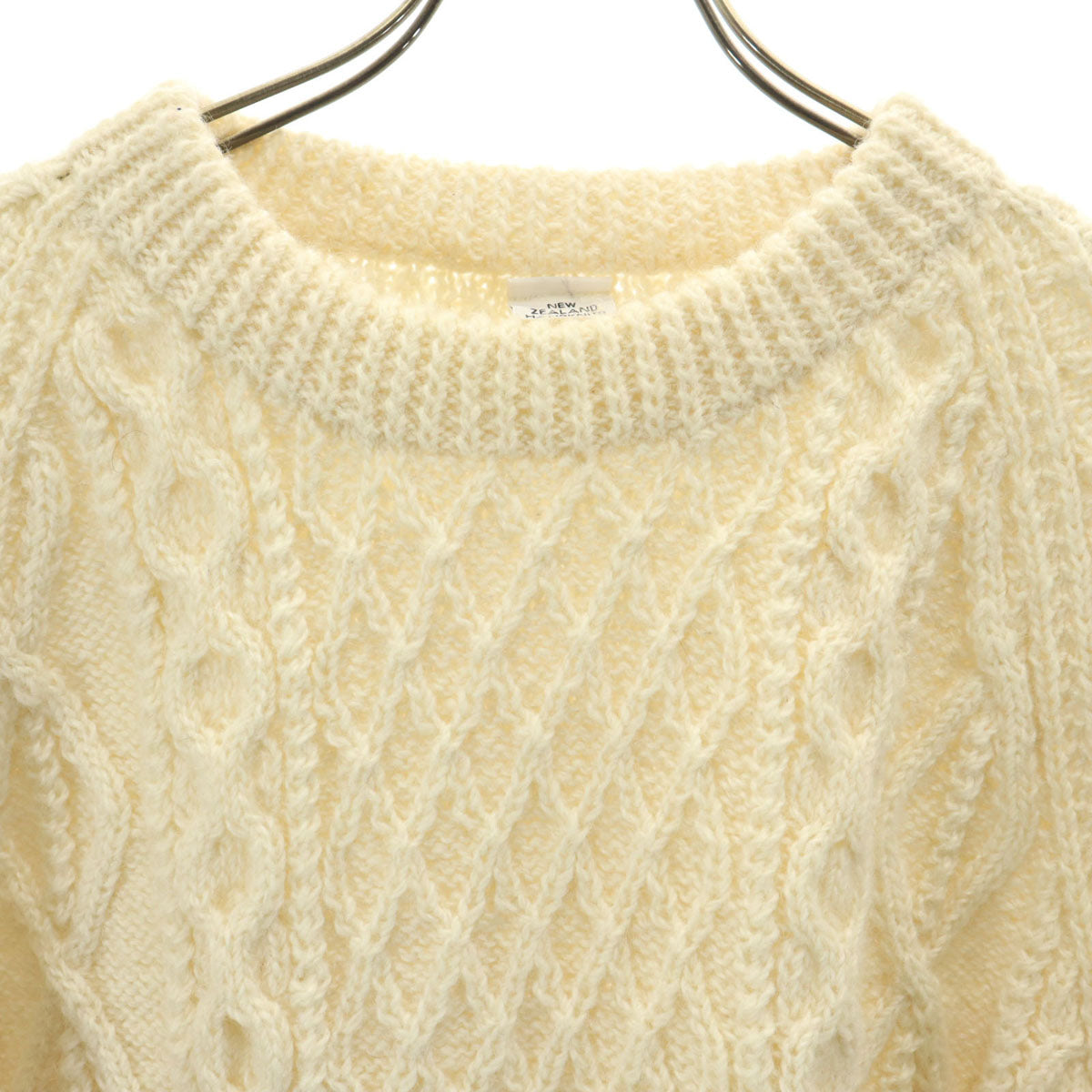 NEW ZEALAND HANDKNITS 長袖 ケーブル セーター オフホワイト ニット メンズ