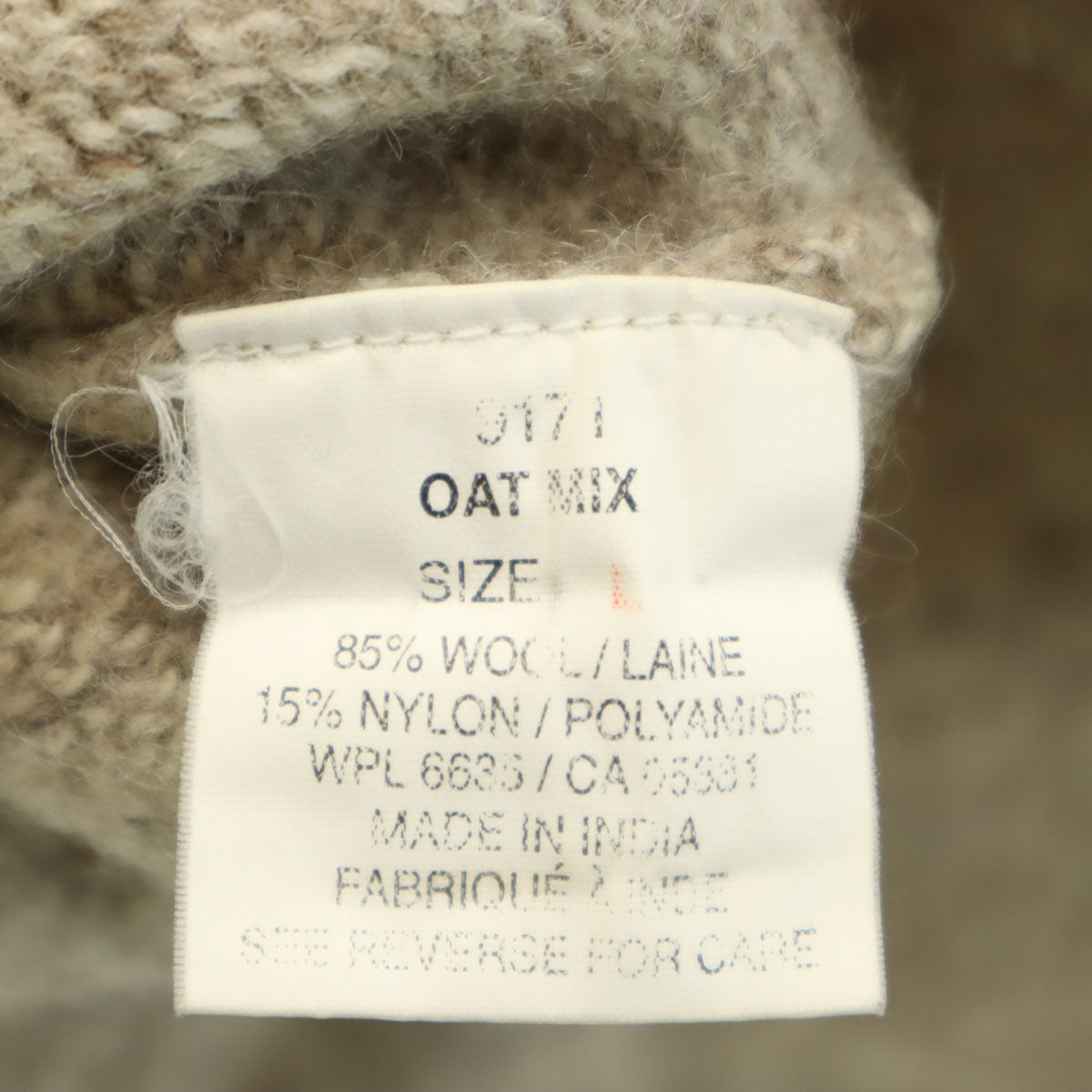 WOOLRICH ウールリッチ ウールブレンド 長袖 セーター L ベージュ系 ニット メンズ