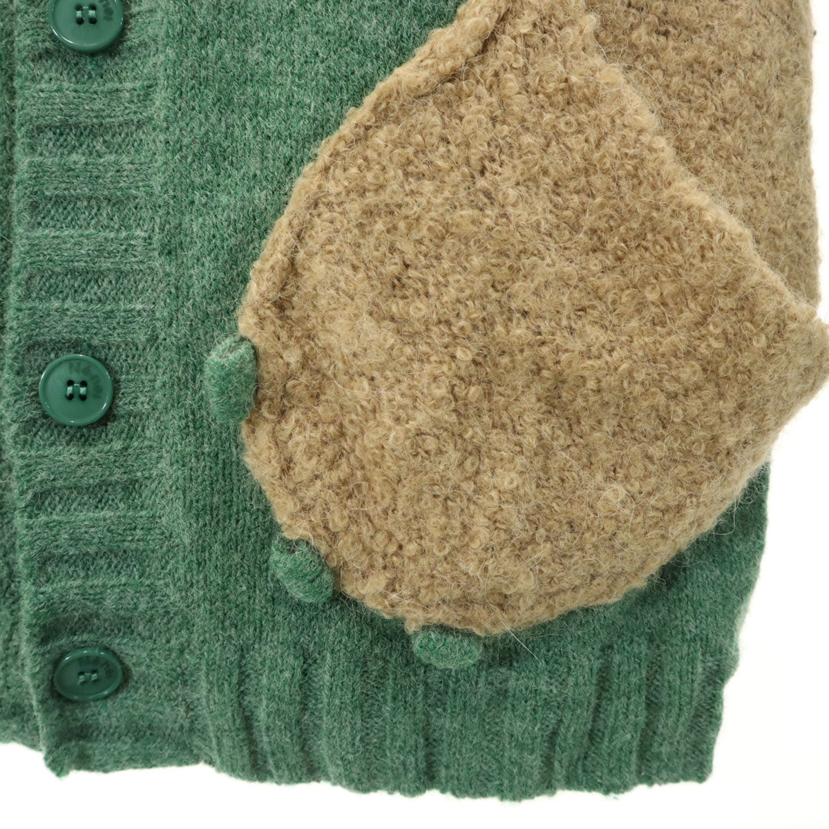 Ne-net ネネット 長袖 ニットカーディガン 2 グリーン系 メンズ