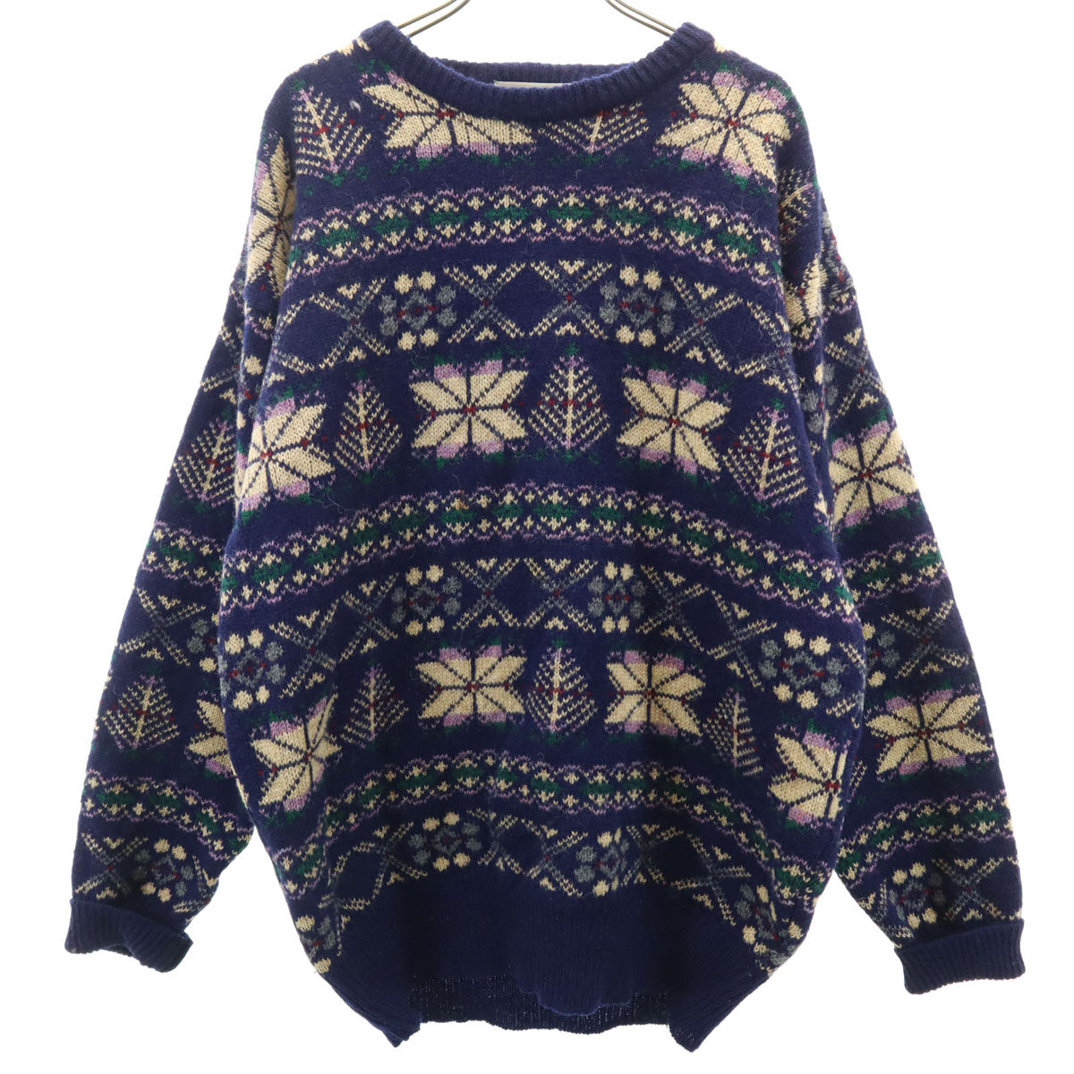 michael ross マイケルロス イングランド製 バラクータ ノルディック柄 長袖 セーター 4 ネイビー系 ニット メンズ