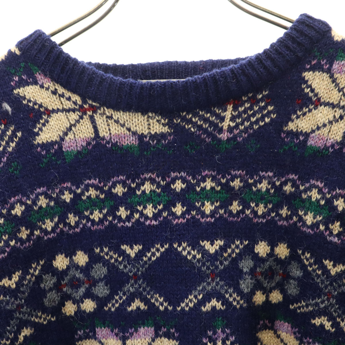 michael ross マイケルロス イングランド製 バラクータ ノルディック柄 長袖 セーター 4 ネイビー系 ニット メンズ