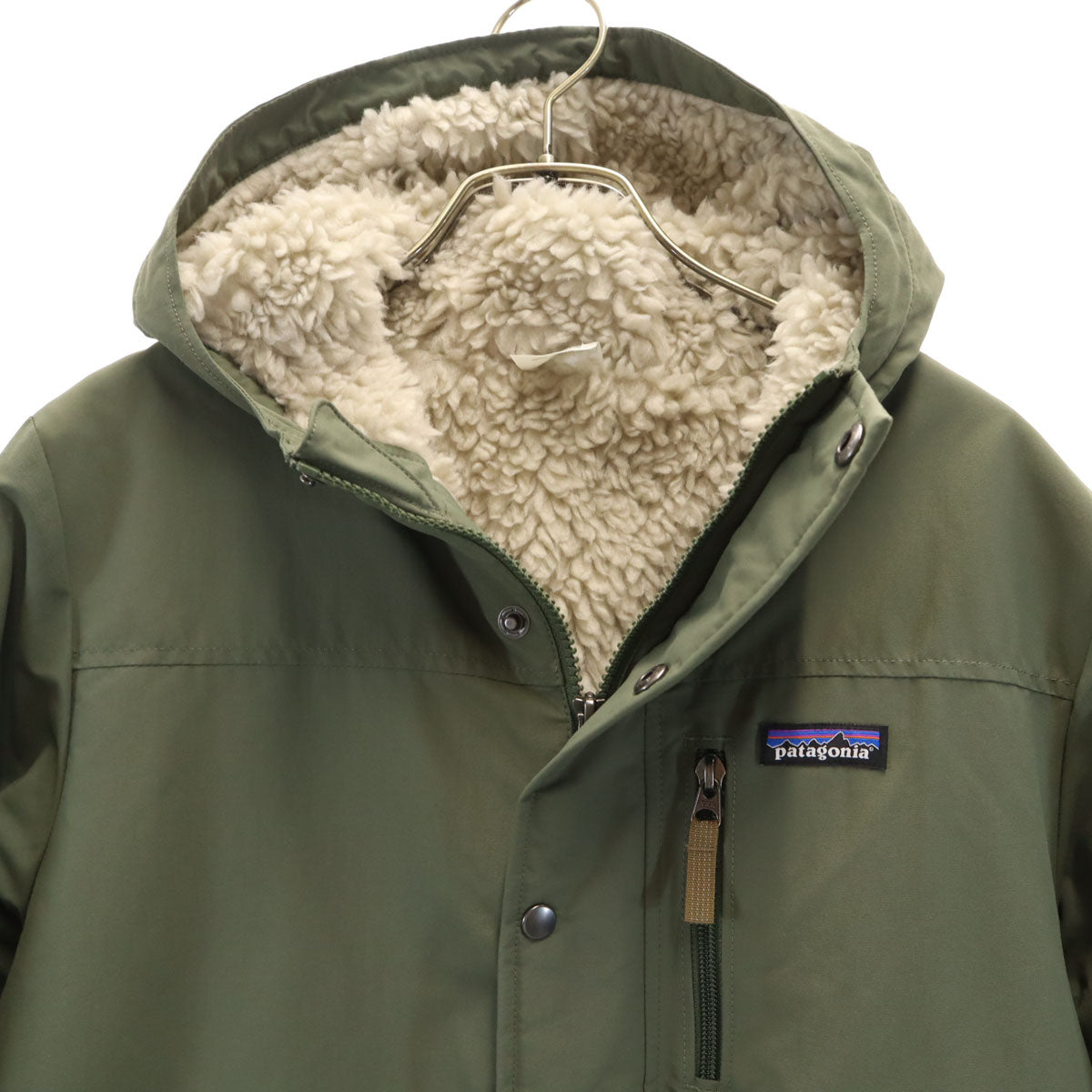 patagonia パタゴニア インファーノ ジャケット XL14 カーキ 68460 アウトドア 裏ボア キッズ