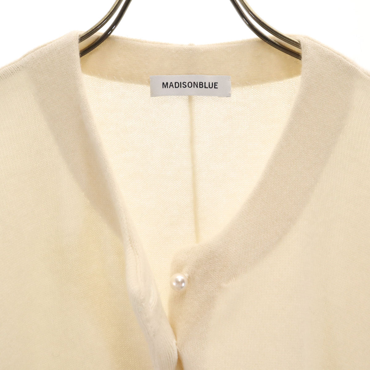 美品 MADISON BLUE マディソンブルー カシミヤ100% 長袖 ニットカーディガン XS ホワイト レディース