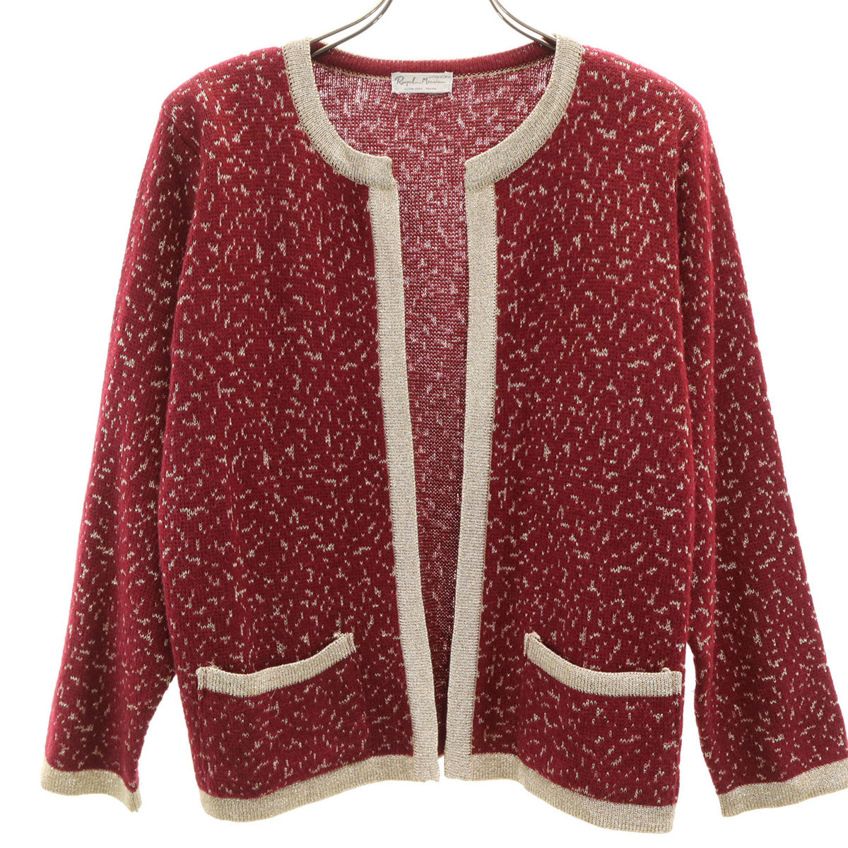 美品 Royal messian ロイヤルメシアン 日本製 長袖 ニットカーディガン ボルドー レディース