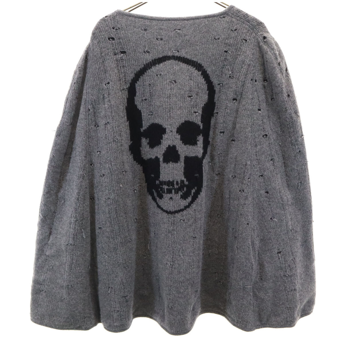 Lucien Pellat-Finet ルシアンペラフィネ イタリア製 バックスカル ニット ポンチョ グレー レディース