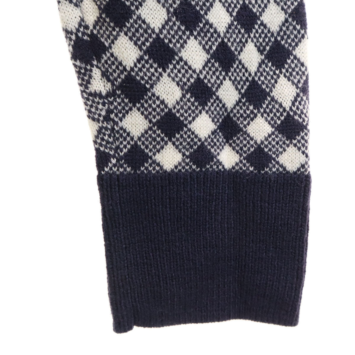 美品 BLACK LABEL CRESTBRIDGE ブラックレーベルクレストブリッジ チェック柄 長袖 ニット 2 ネイビー セーター メンズ