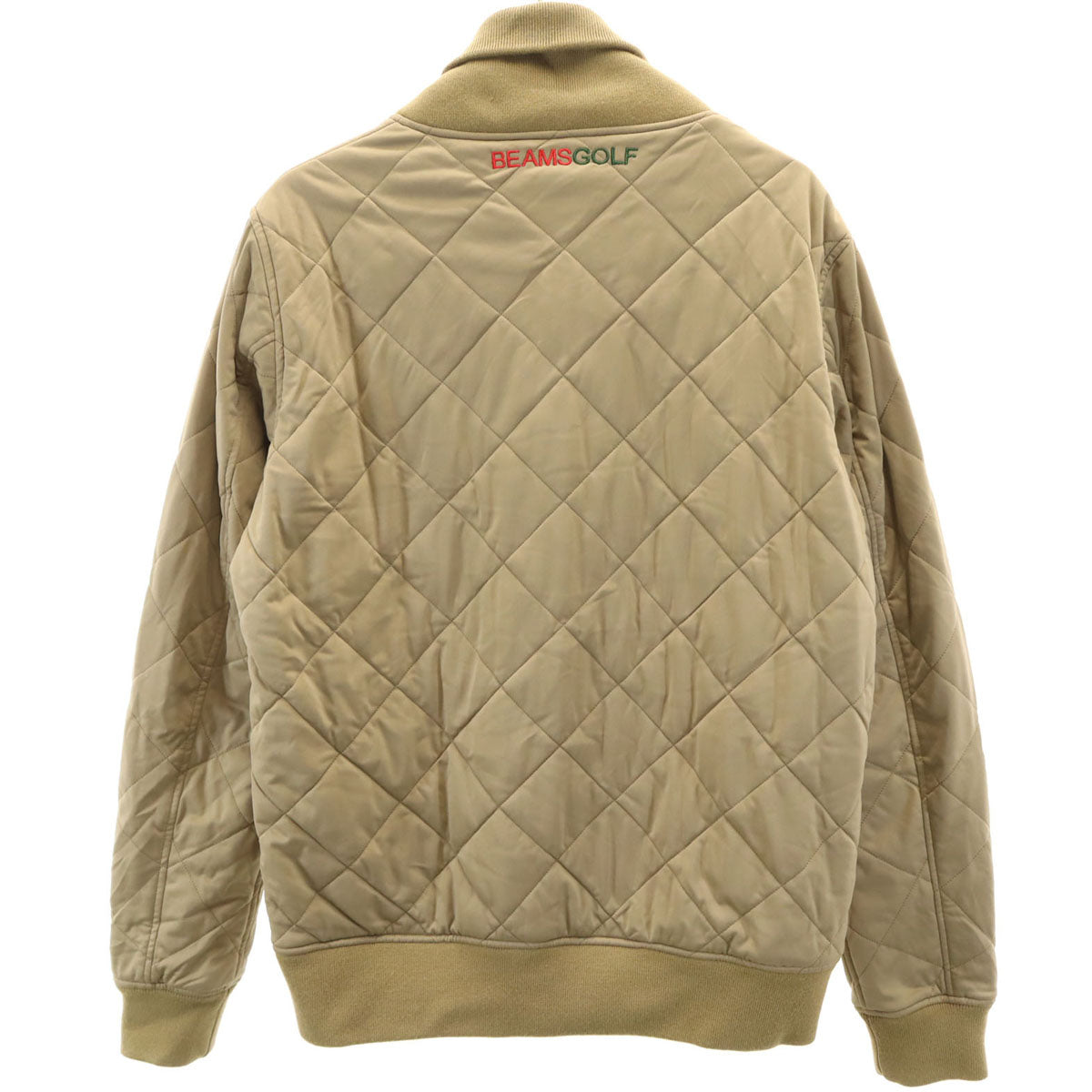 美品 BEAMS GOLF ビームスゴルフ キルティングジャケット S アッシュベージュ 中綿 メンズ