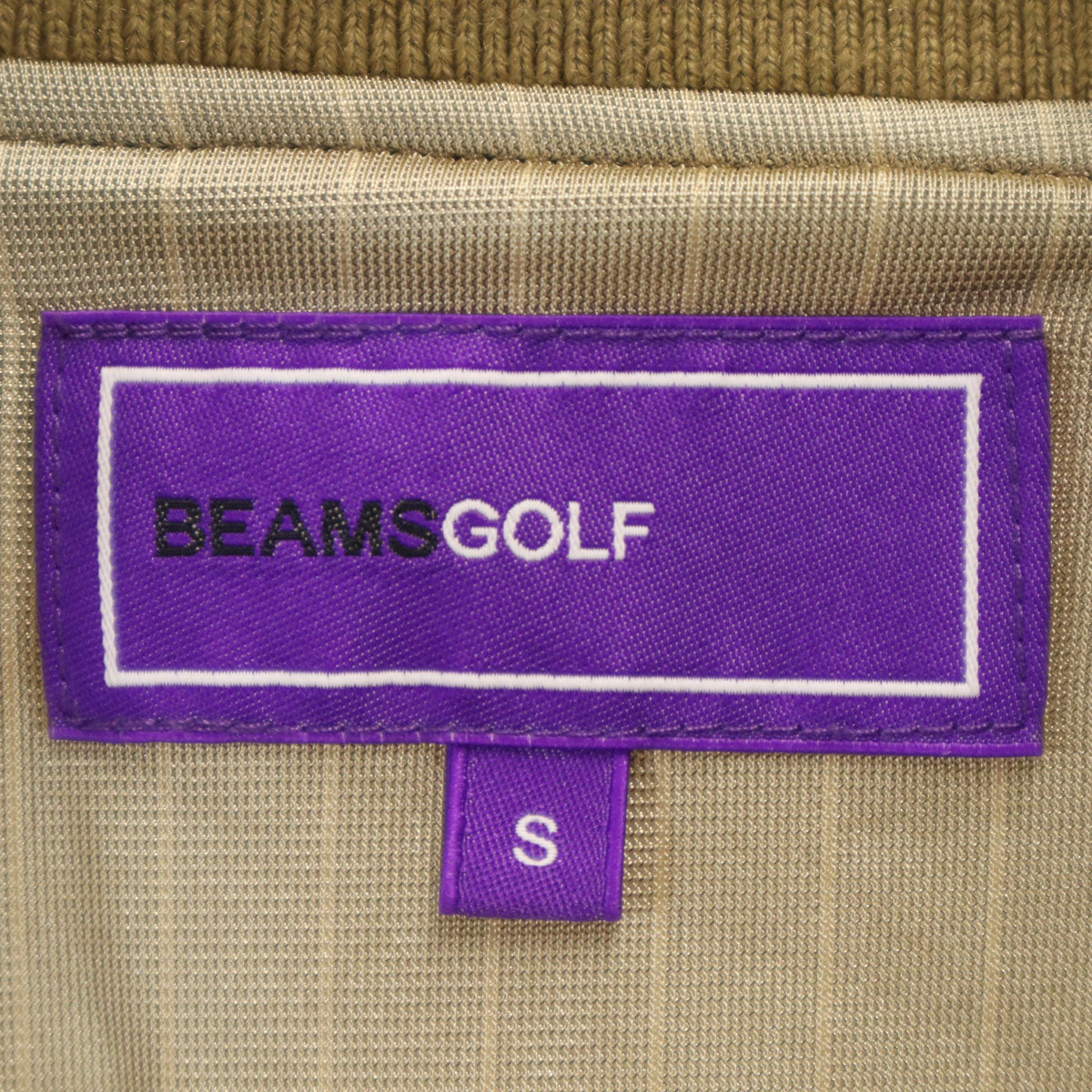 美品 BEAMS GOLF ビームスゴルフ キルティングジャケット S アッシュベージュ 中綿 メンズ