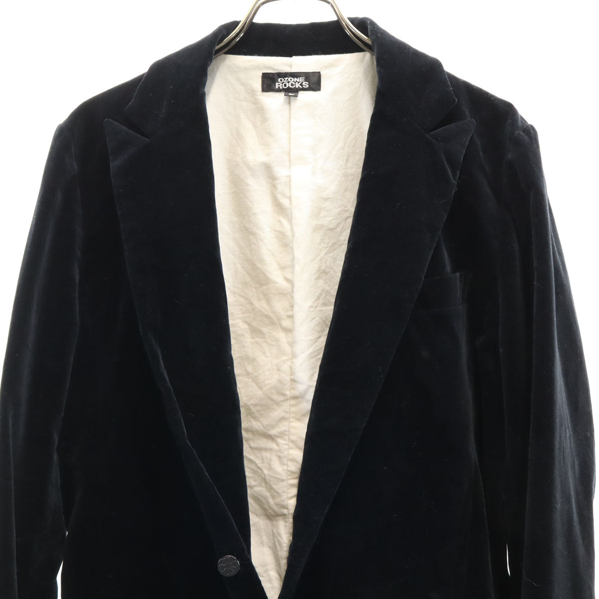 美品 OZONE ROCKS オゾンロックス ベロア テーラードジャケット L ブラック メンズ