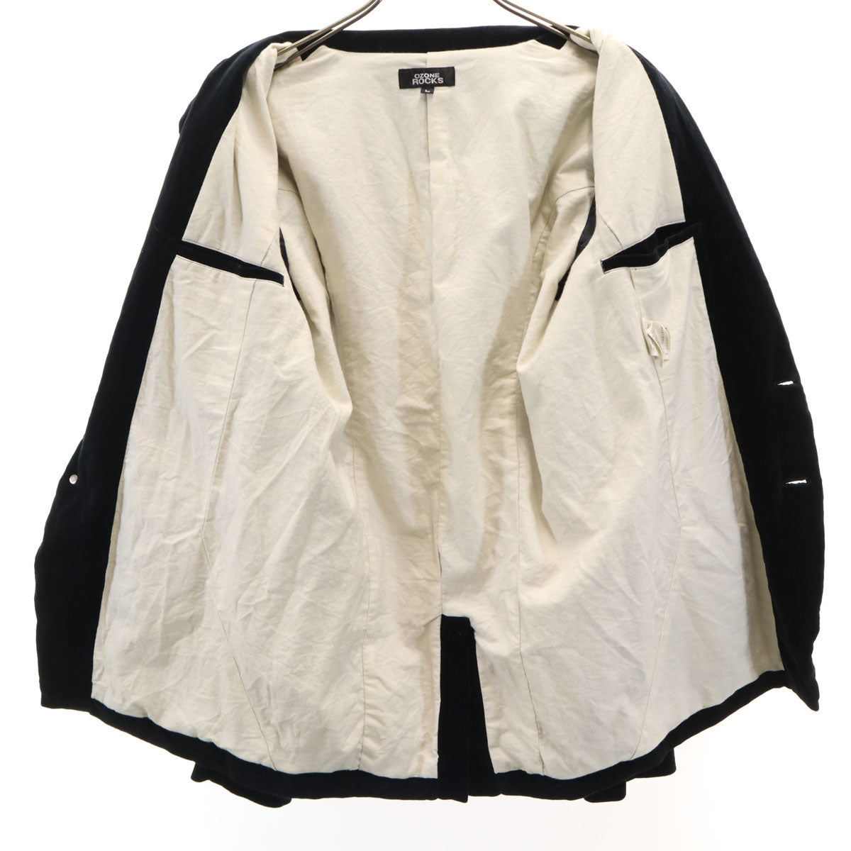 美品 OZONE ROCKS オゾンロックス ベロア テーラードジャケット L ブラック メンズ