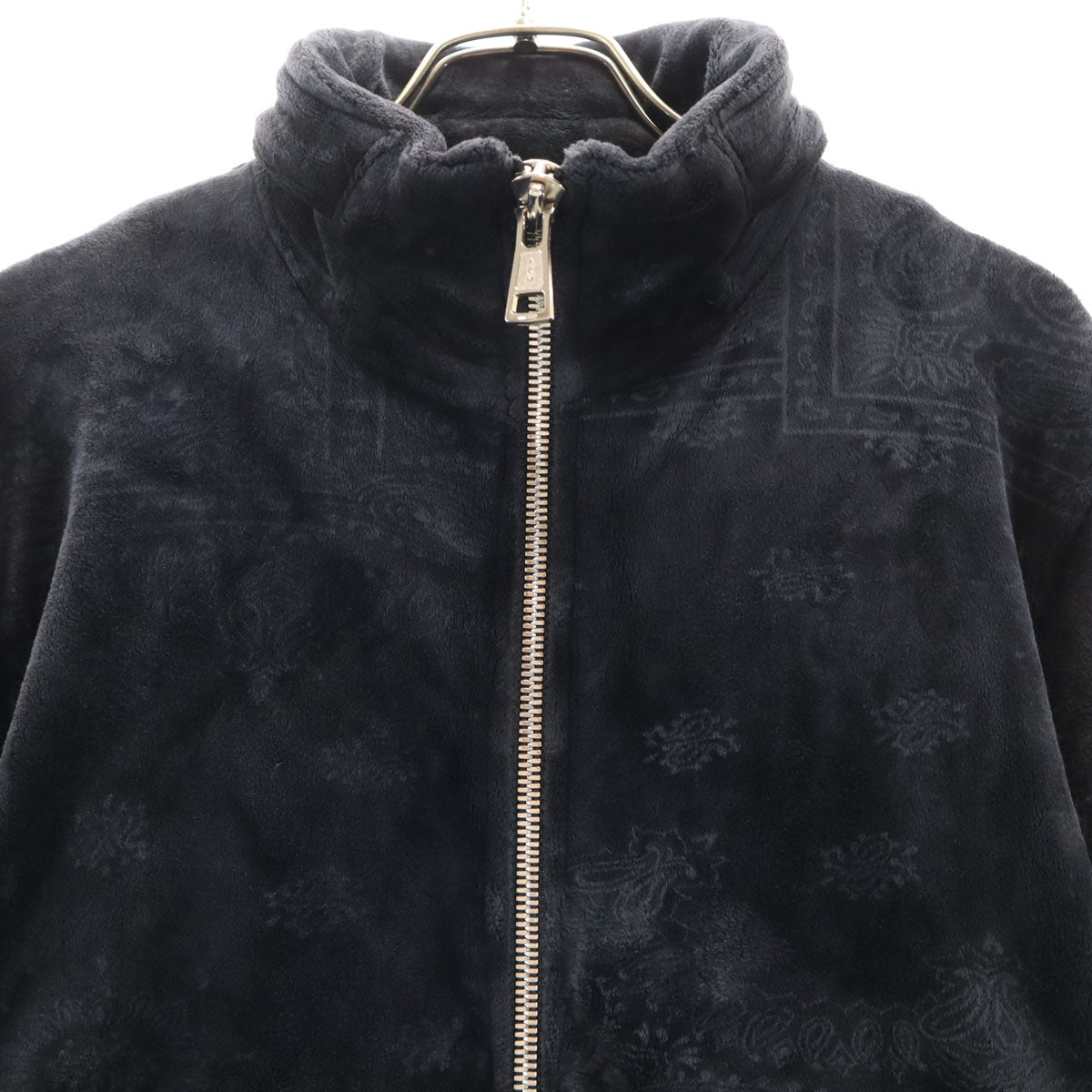 美品 AKM エイケイエム ペイズリ柄 ベロア ジャケット S ブラック メンズ