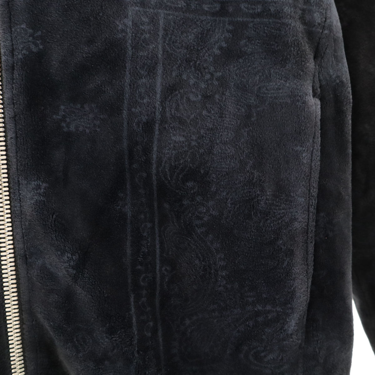 美品 AKM エイケイエム ペイズリ柄 ベロア ジャケット S ブラック メンズ