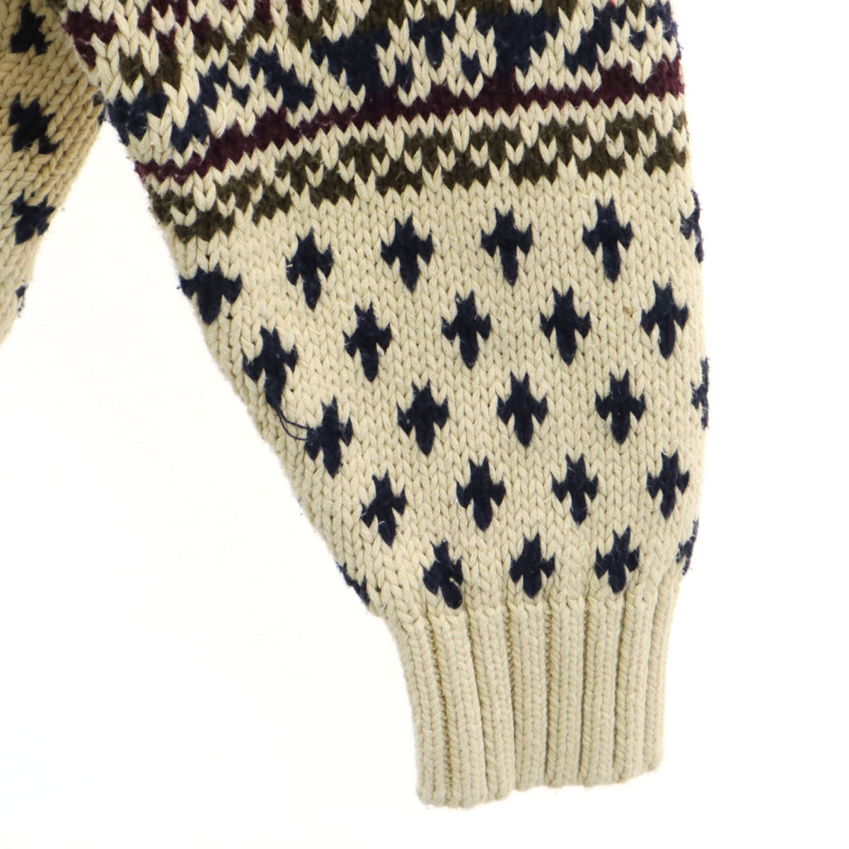 TOMMY HILFIGER トミーヒルフィガー 90s オールド 総柄 長袖 セーター M ベージュ ニット レディース