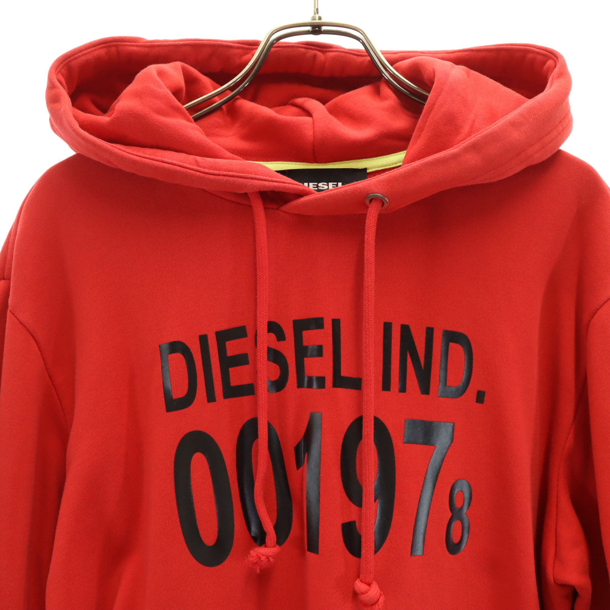 美品 DIESEL ディーゼル ブルガリア製 長袖 スウェットパーカー S レッド メンズ