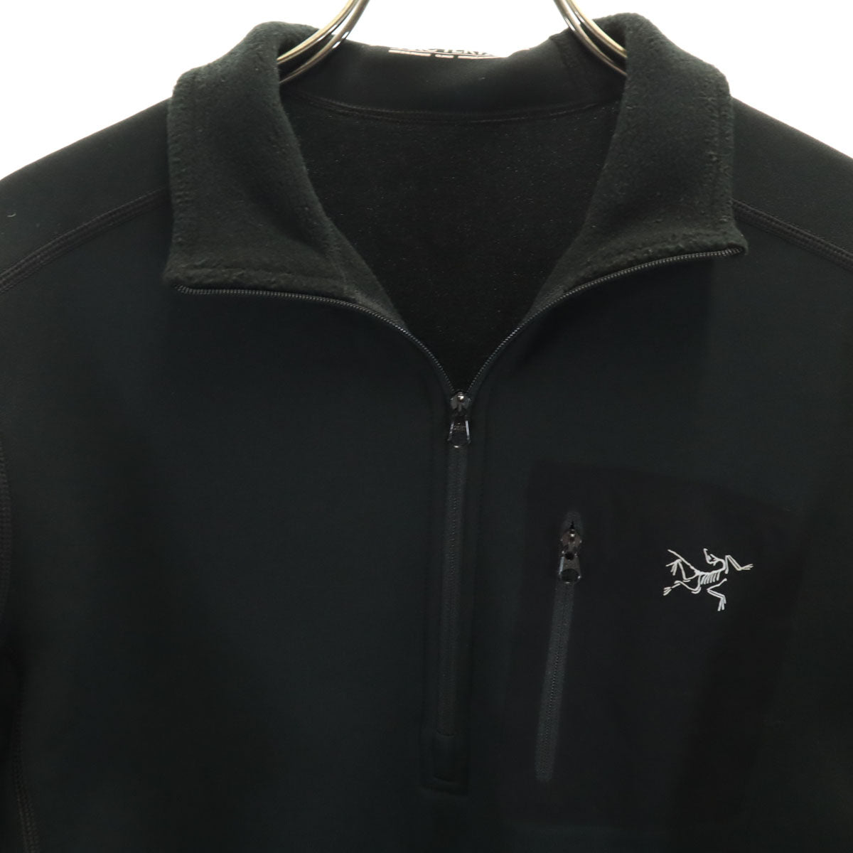 美品 ARC'TERYX アークテリクス 長袖 ハーフジップ ウェア S ブラック HO AR ZIP NECK アウトドア トップス 裏フリース メンズ