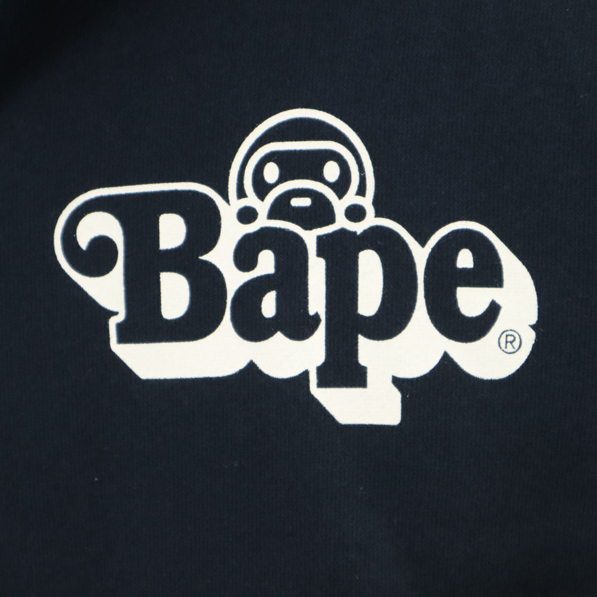 A BATHING APE アベイシングエイプ 長袖 スウェット ジップパーカー S ネイビー 裏起毛 メンズ