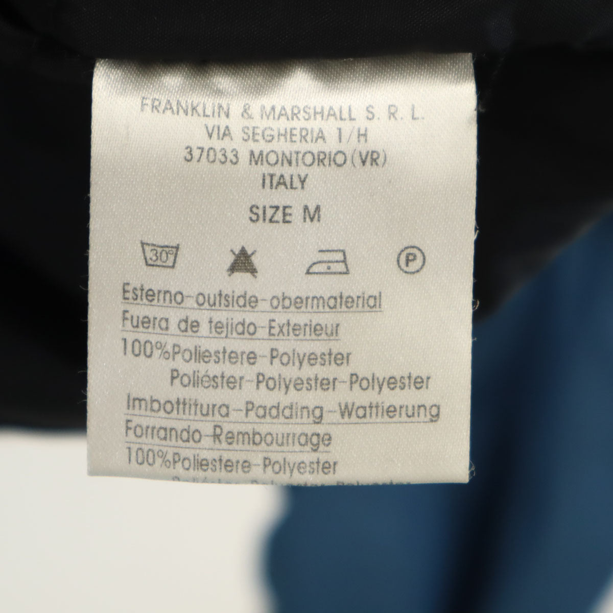 FRANKLIN&MARSHALL フランクリンマーシャル スタジャン M ブラック 中綿 メンズ