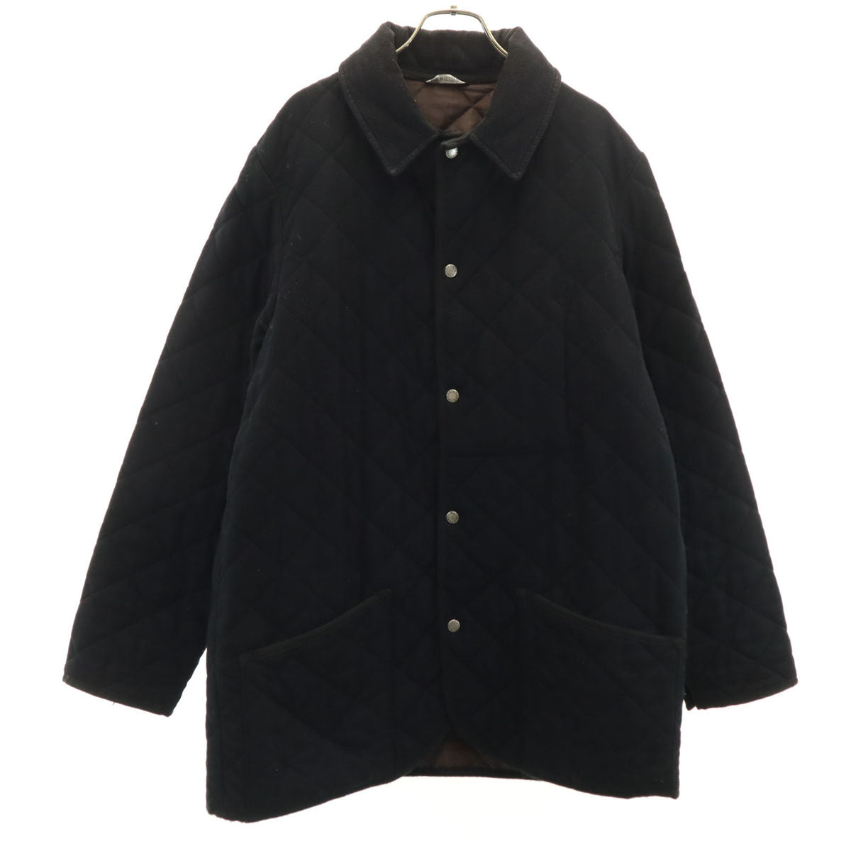 Mackintosh マッキントッシュ SHIPS シップス別注 キルティングジャケット XL ブラック 襟コーデュロイ メンズ