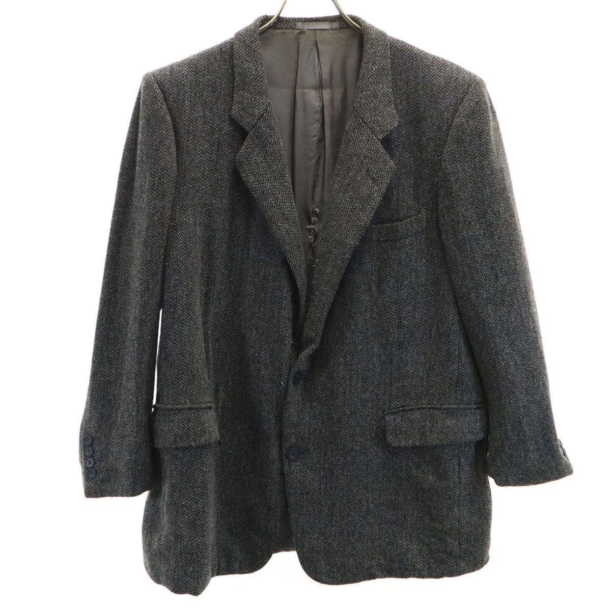 Christian Dior クリスチャンディオール 90s ウール オールド ヘリンボーン柄 テーラードジャケット BE-5 グレー メンズ
