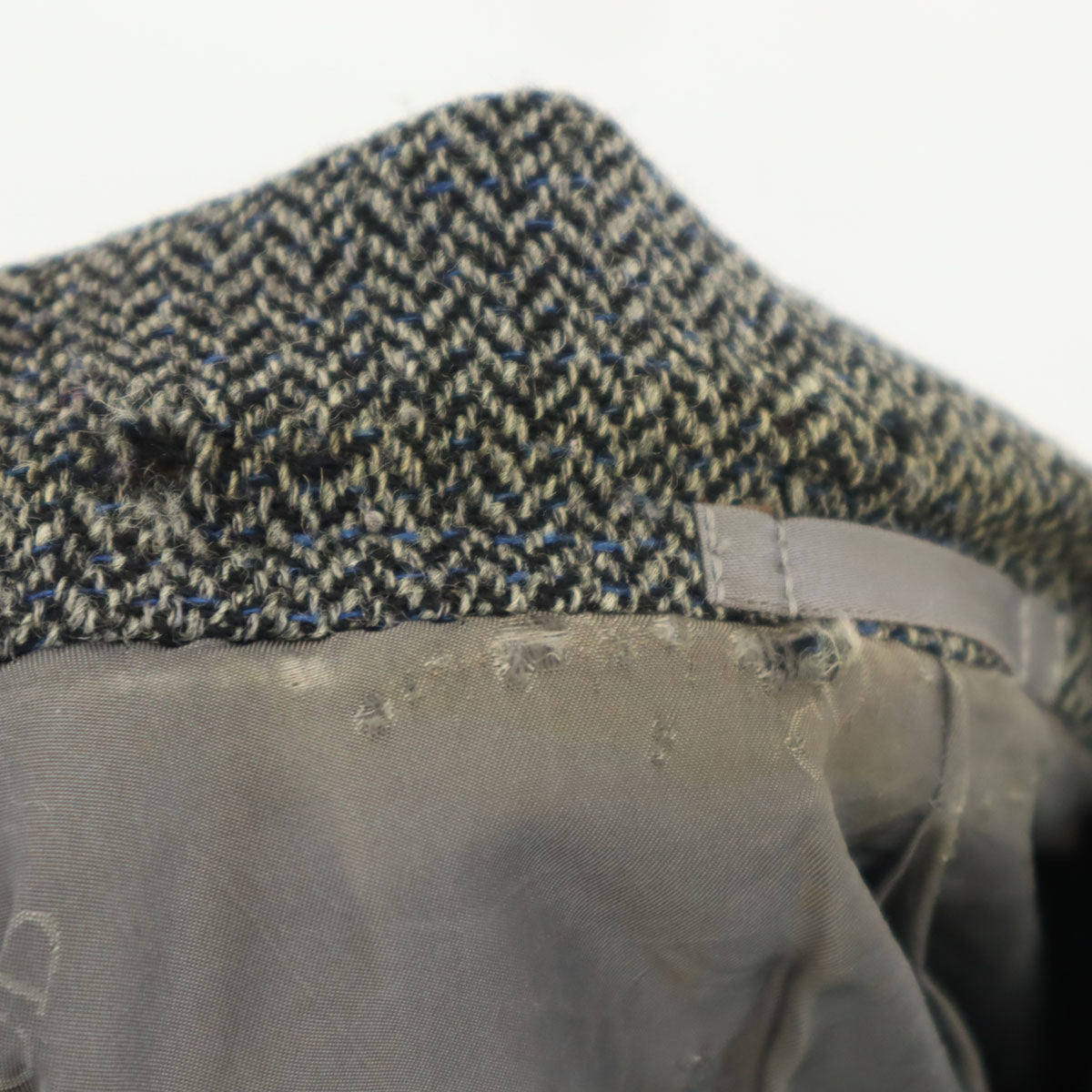 Christian Dior クリスチャンディオール 90s ウール オールド ヘリンボーン柄 テーラードジャケット BE-5 グレー メンズ