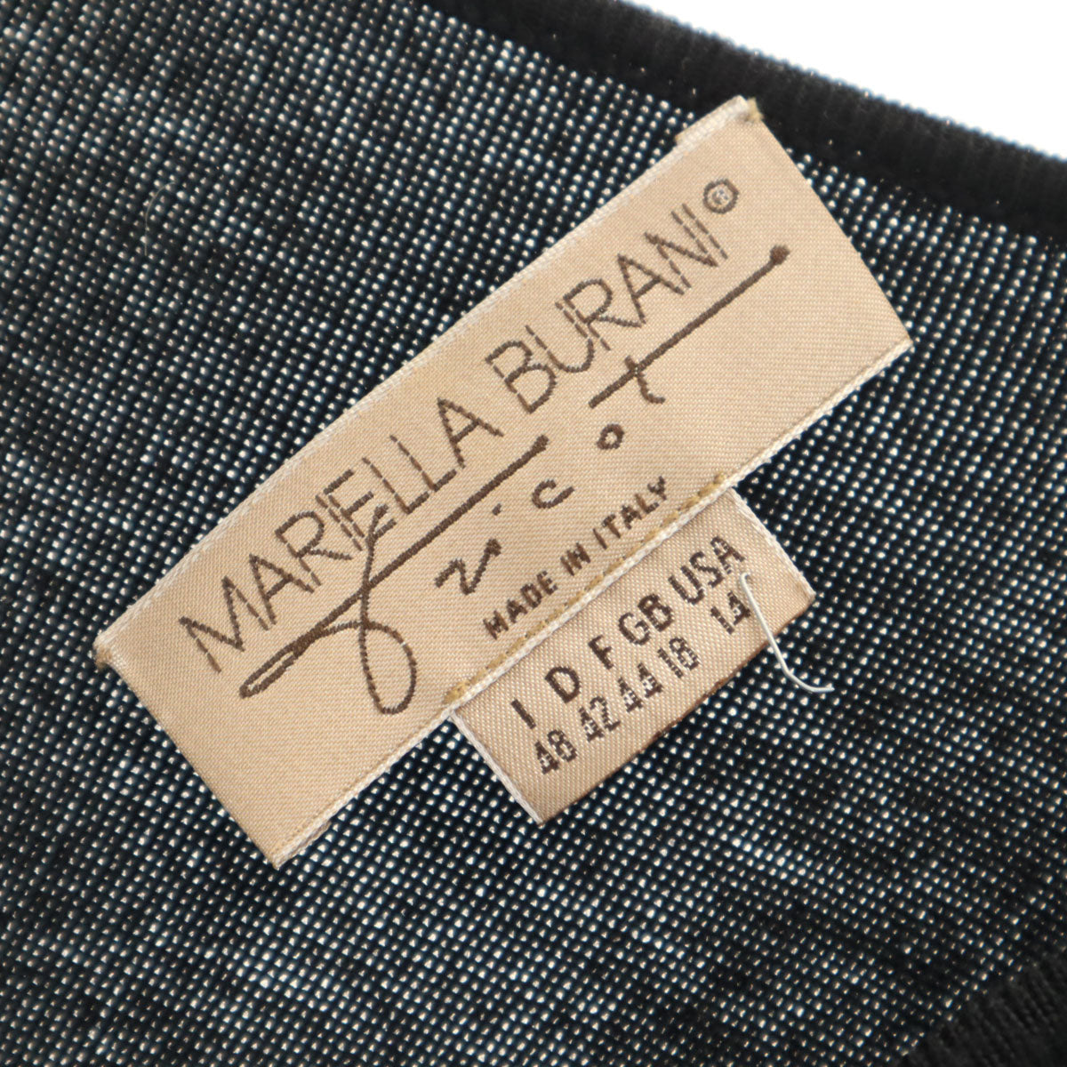 MARIELLA BURANI マリエラブラーニ イタリア製 長袖 ニットカーディガン USA14 ブラック レディース