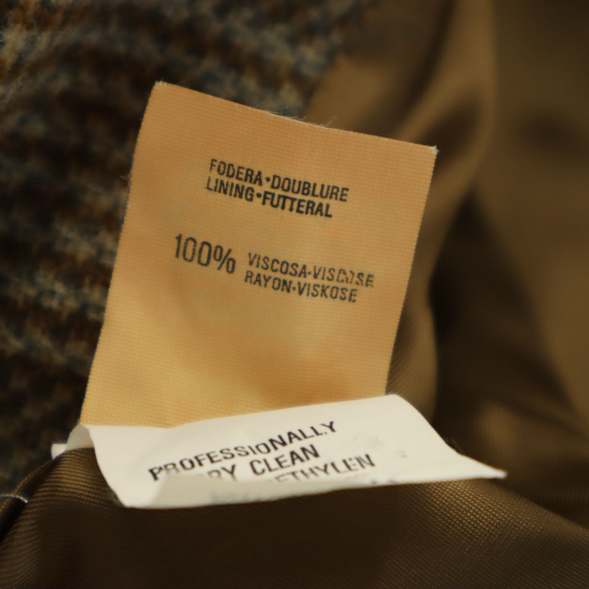 Emporio Armani エンポリオアルマーニ 90s イタリア製 カシミヤブレンド オールド チェック柄 テーラードジャケット 40 ベージュ系 レディース