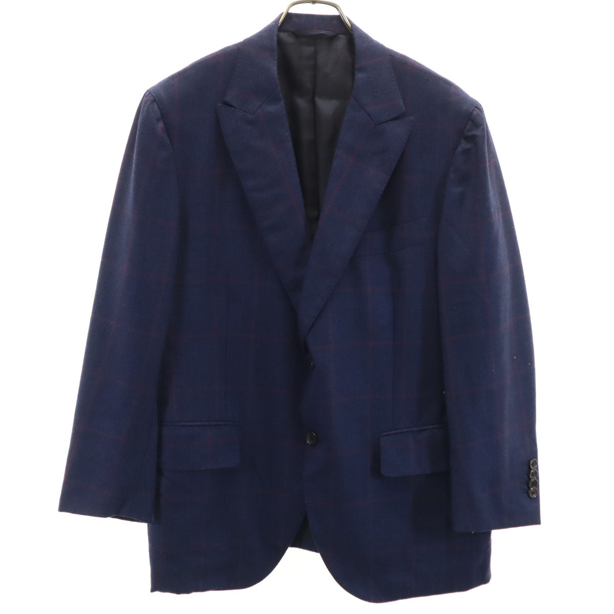 BLION ブリオン チェック柄 テーラードジャケット ネイビー メンズ