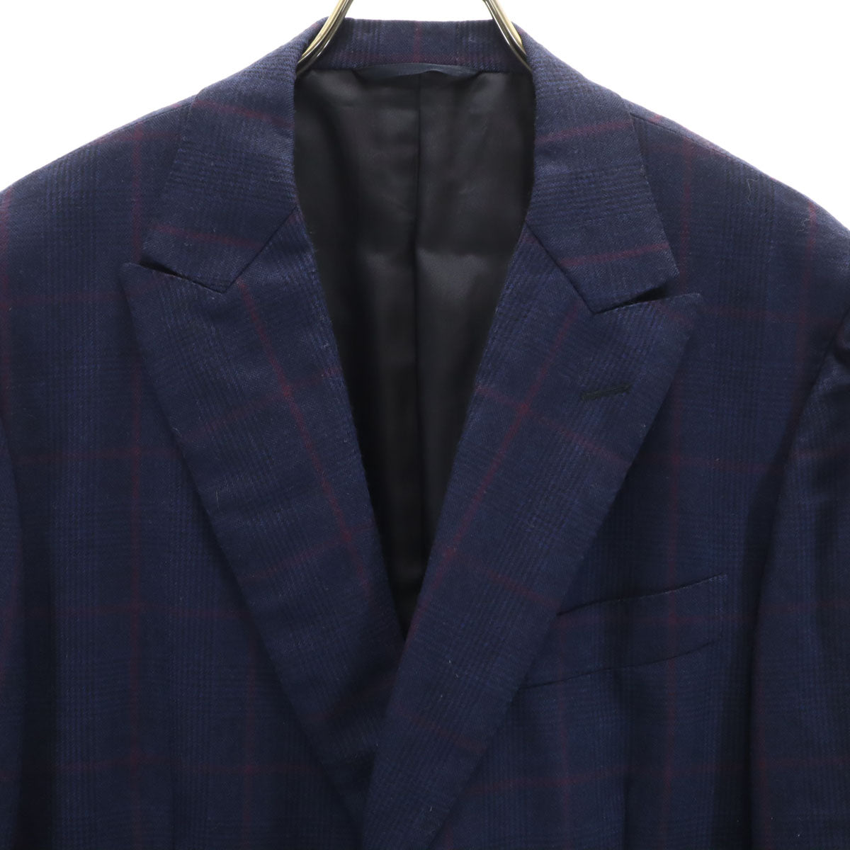 BLION ブリオン チェック柄 テーラードジャケット ネイビー メンズ