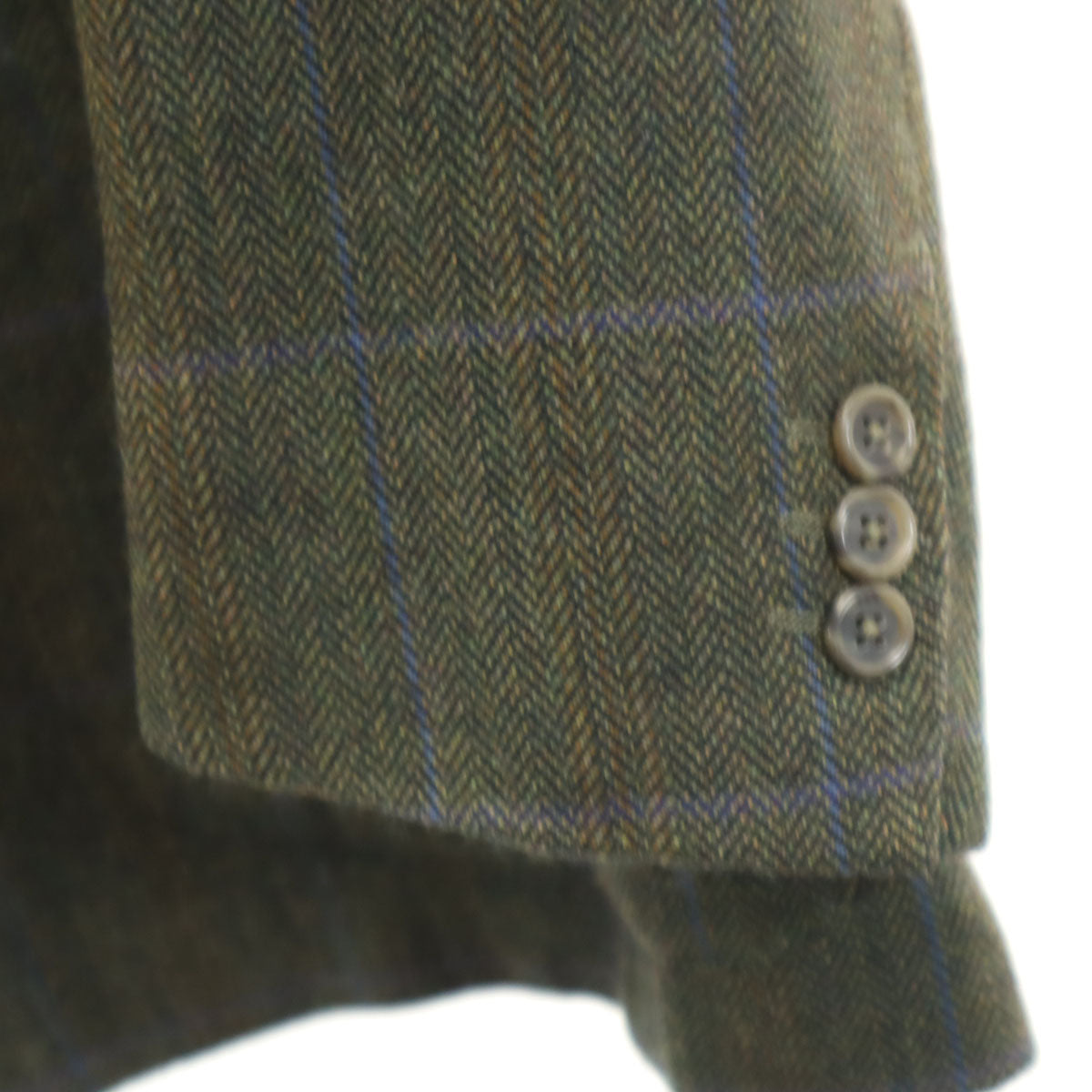 Ermenegildo Zegna エルメネジルドゼニア ヘリンボーン柄 テーラードジャケット 52 グリーン系 メンズ