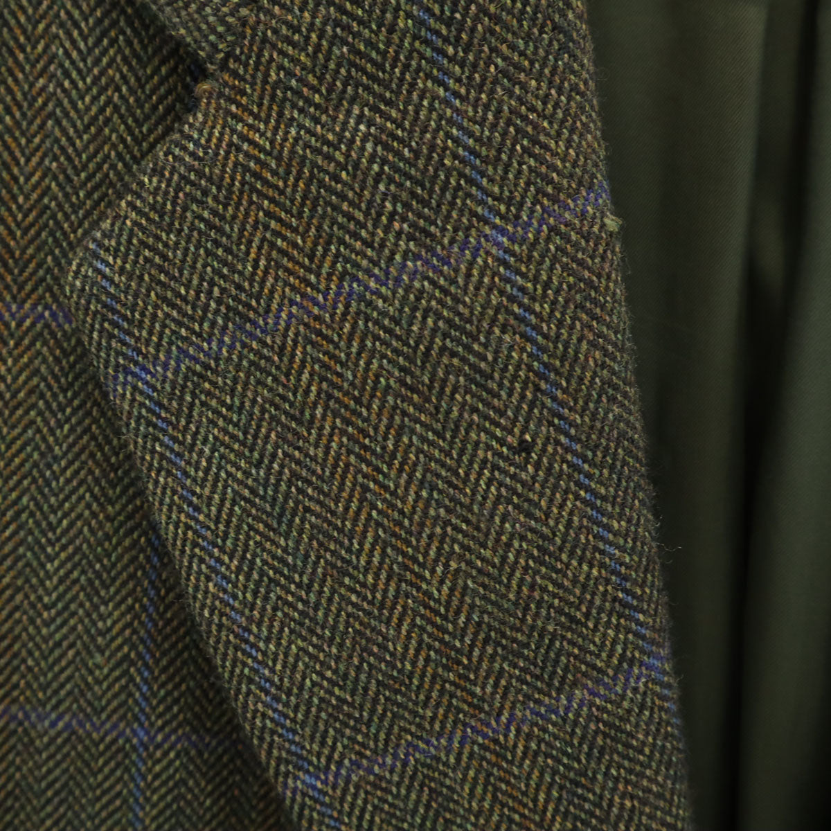 Ermenegildo Zegna エルメネジルドゼニア ヘリンボーン柄 テーラードジャケット 52 グリーン系 メンズ