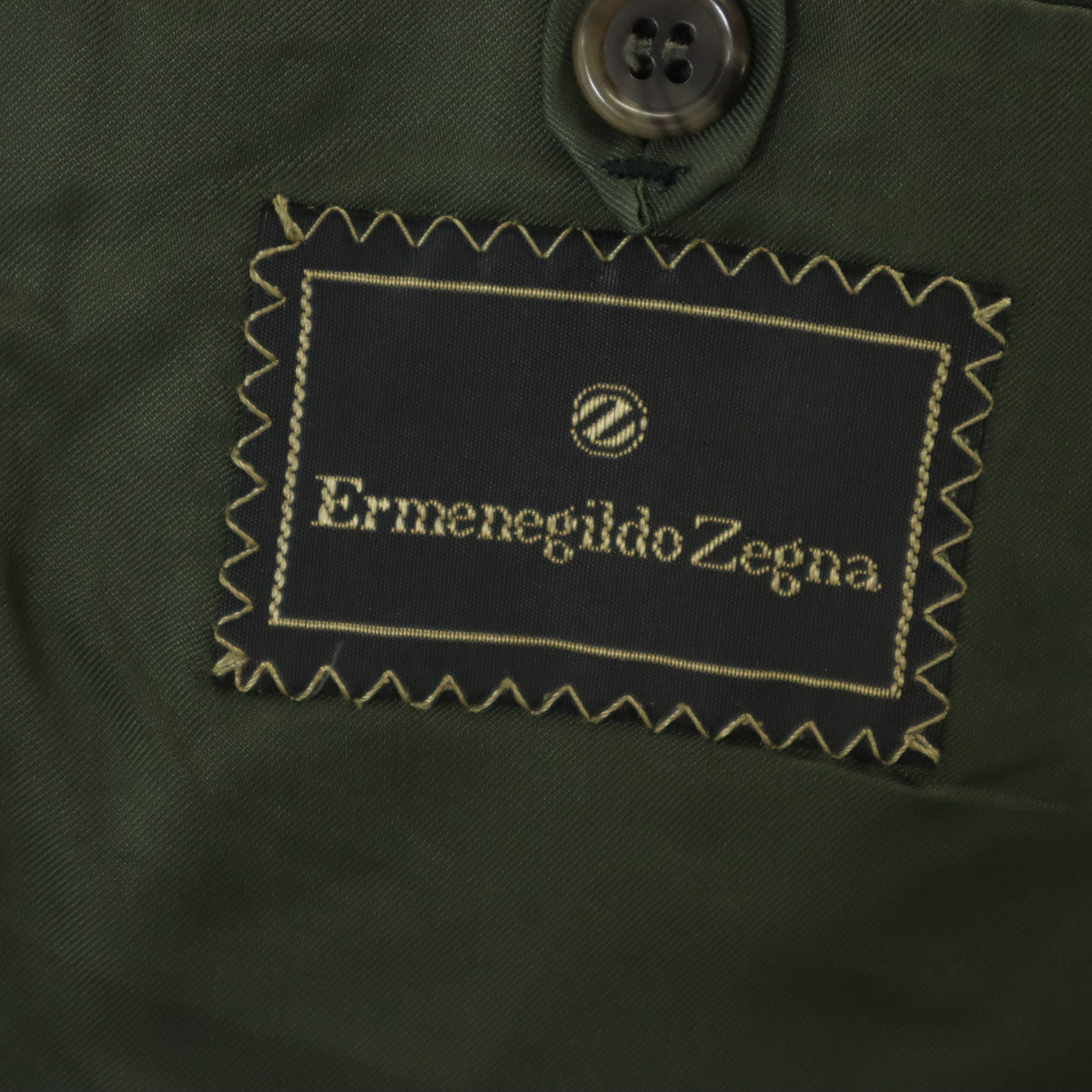 Ermenegildo Zegna エルメネジルドゼニア ヘリンボーン柄 テーラードジャケット 52 グリーン系 メンズ