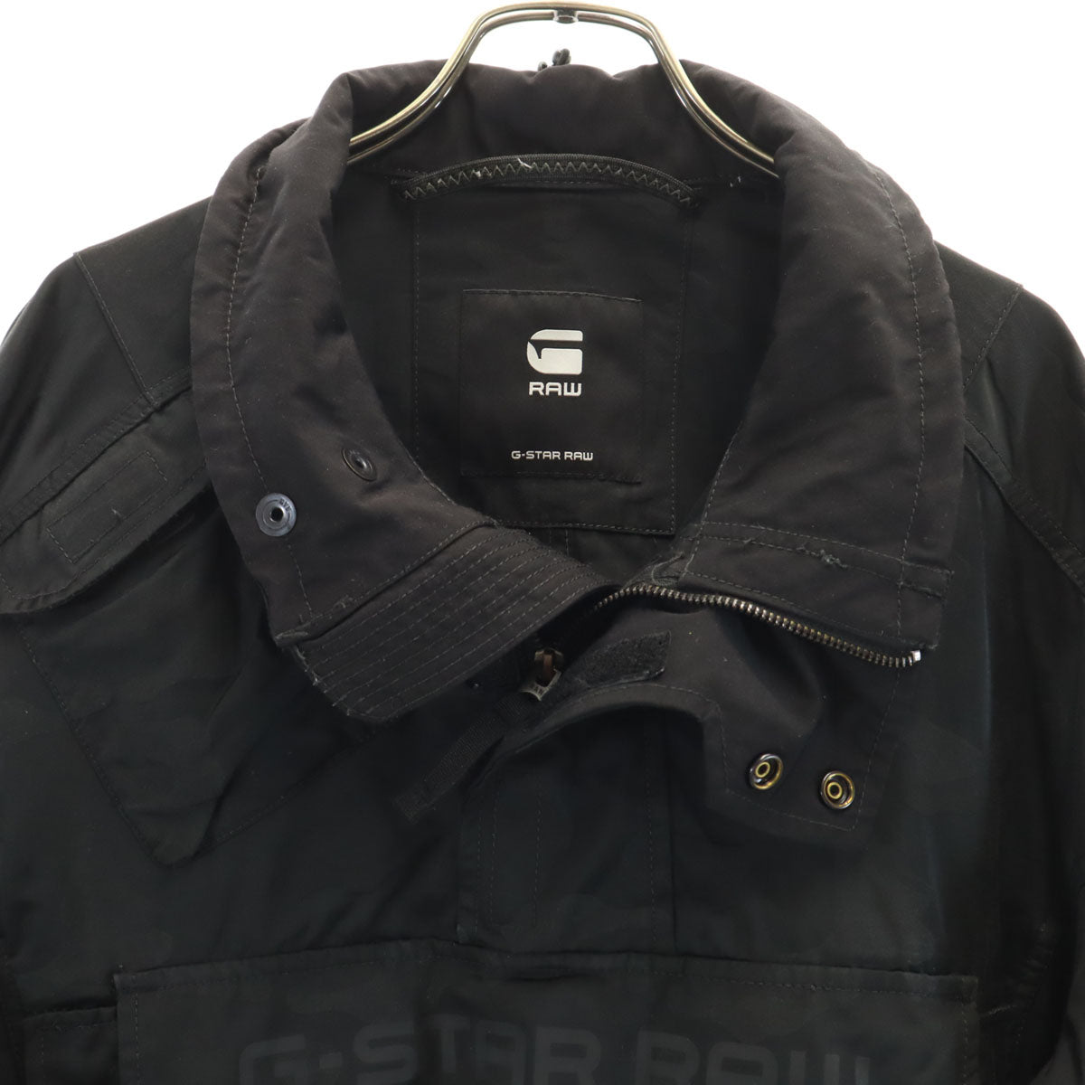 G-STAR RAW ジースターロウ カモフラ柄 アノラックパーカー XL ブラック プルオーバー 迷彩 メンズ