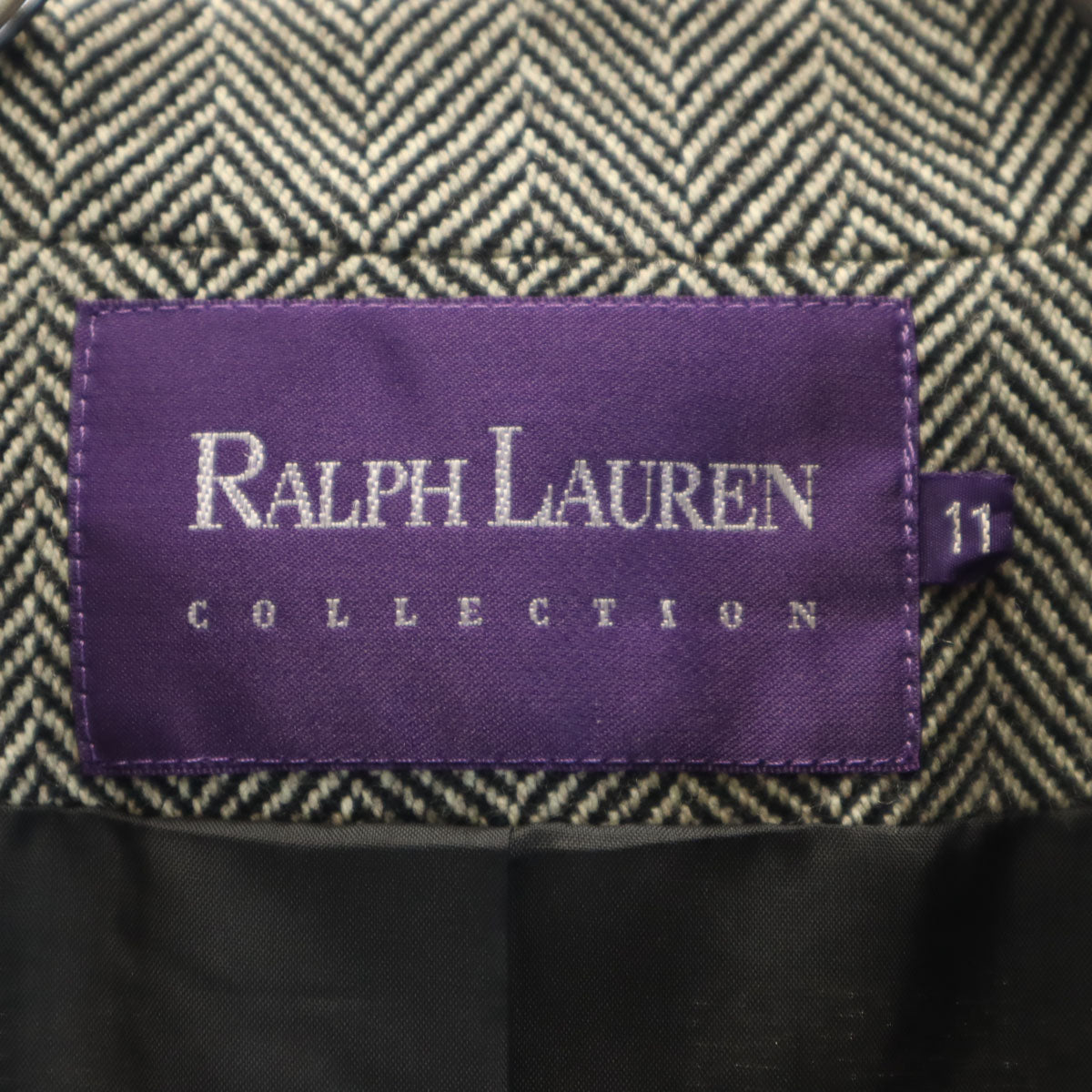 RALPH LAUREN COLLECTION ラルフローレン コレクション ヘリンボーン ダブルブレスト スカートスーツ 上下 セットアップ 11 グレージュ レディース