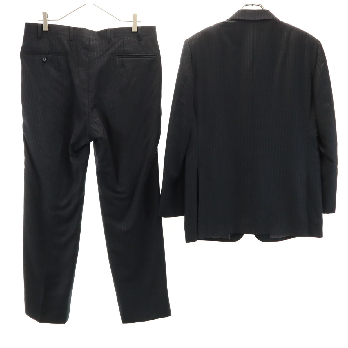 TROJAN トロージャン 日本製 ストライプ柄 エルメネジルドゼニア生地 スーツ 上下 セットアップ AB5 チャコールグレー メンズ