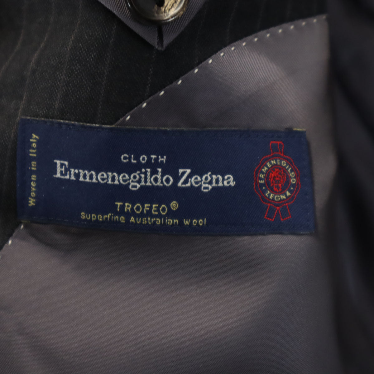 TROJAN トロージャン 日本製 ストライプ柄 エルメネジルドゼニア生地 スーツ 上下 セットアップ AB5 チャコールグレー メンズ