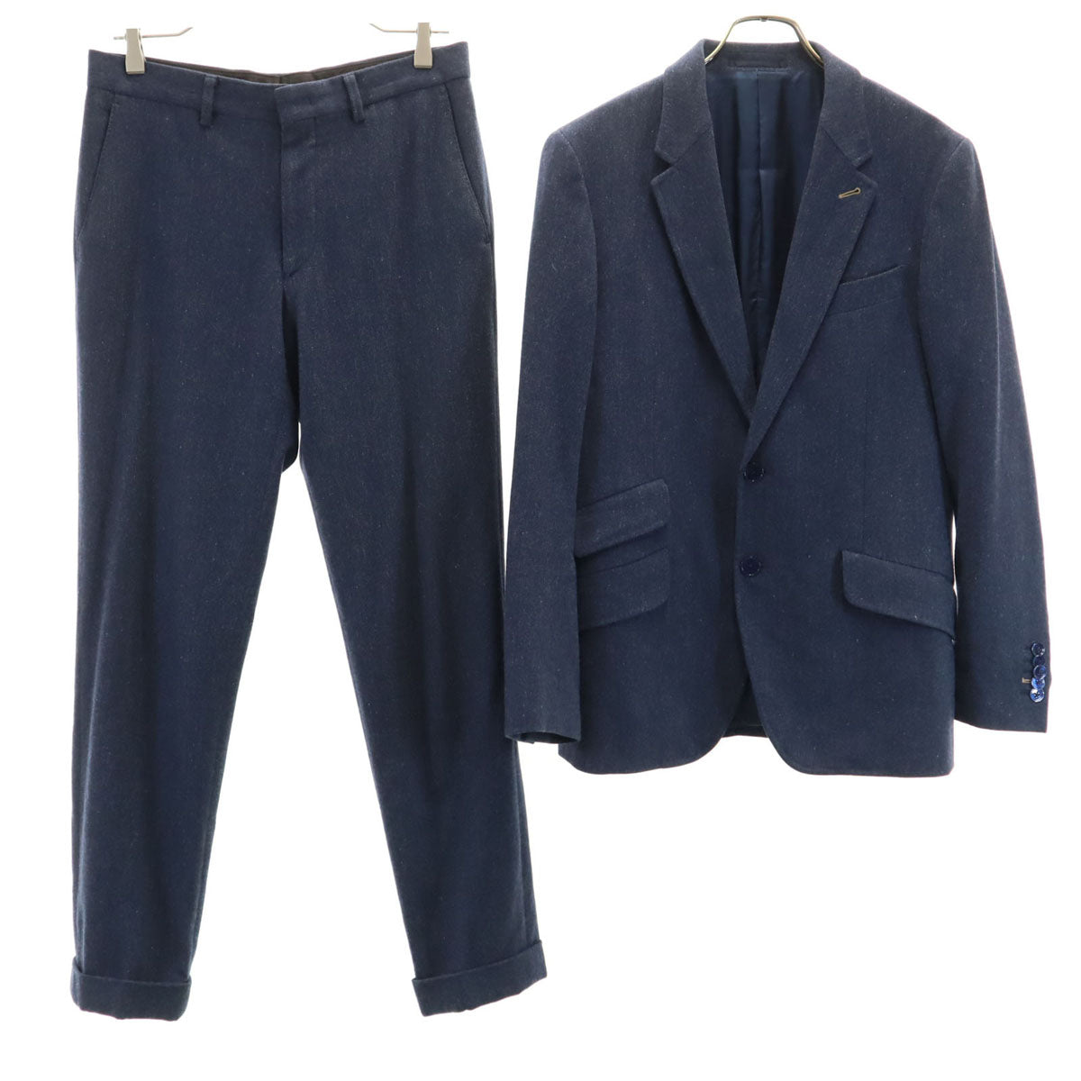 Paul Smith LONDON ポールスミスロンドン 日本製 ヘリンボーン スーツ 上下 セットアップ M/76 ネイビー メンズ