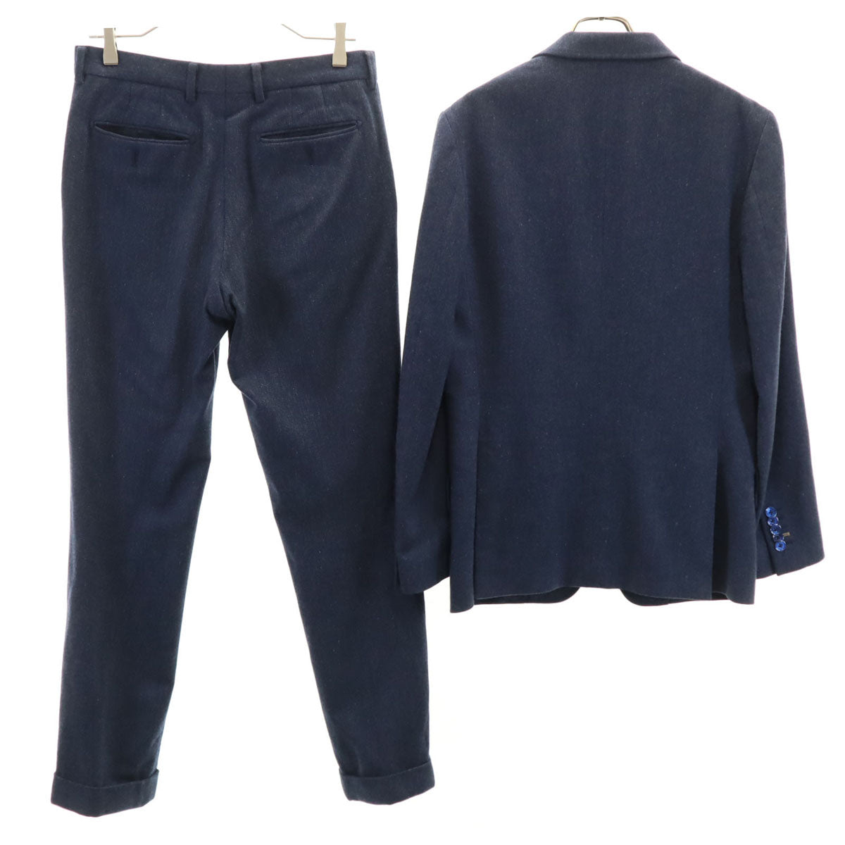 Paul Smith LONDON ポールスミスロンドン 日本製 ヘリンボーン スーツ 上下 セットアップ M/76 ネイビー メンズ