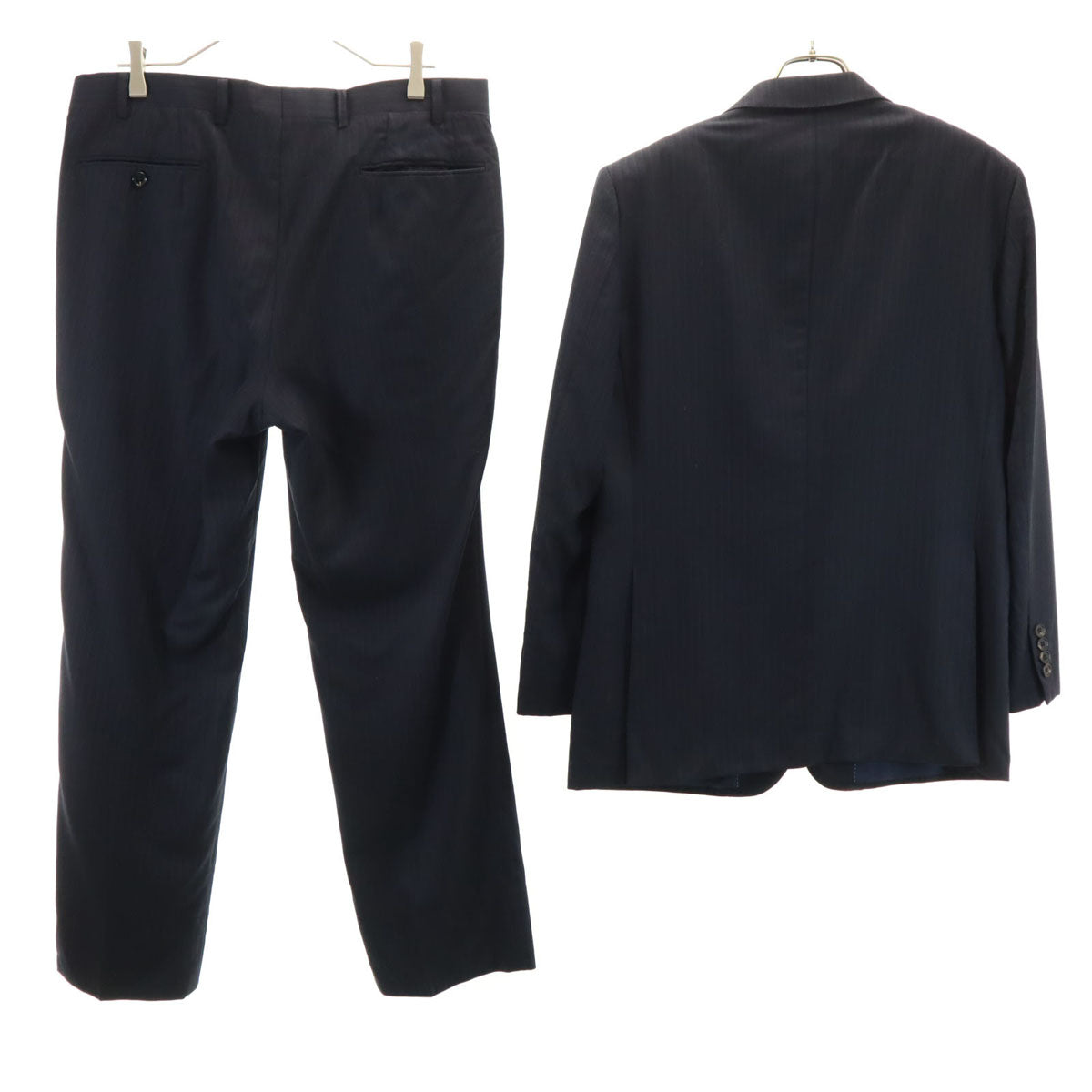 TROJAN トロージャン 日本製 ストライプ柄 エルメネジルドゼニア生地 スーツ 上下 セットアップ AB5 ネイビー メンズ