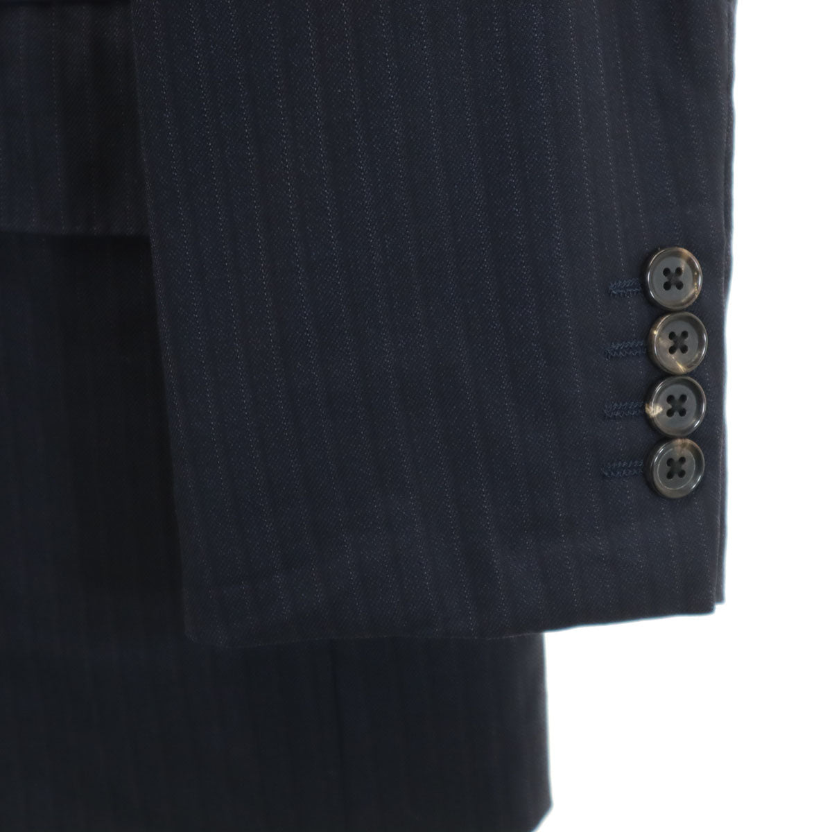 TROJAN トロージャン 日本製 ストライプ柄 エルメネジルドゼニア生地 スーツ 上下 セットアップ AB5 ネイビー メンズ