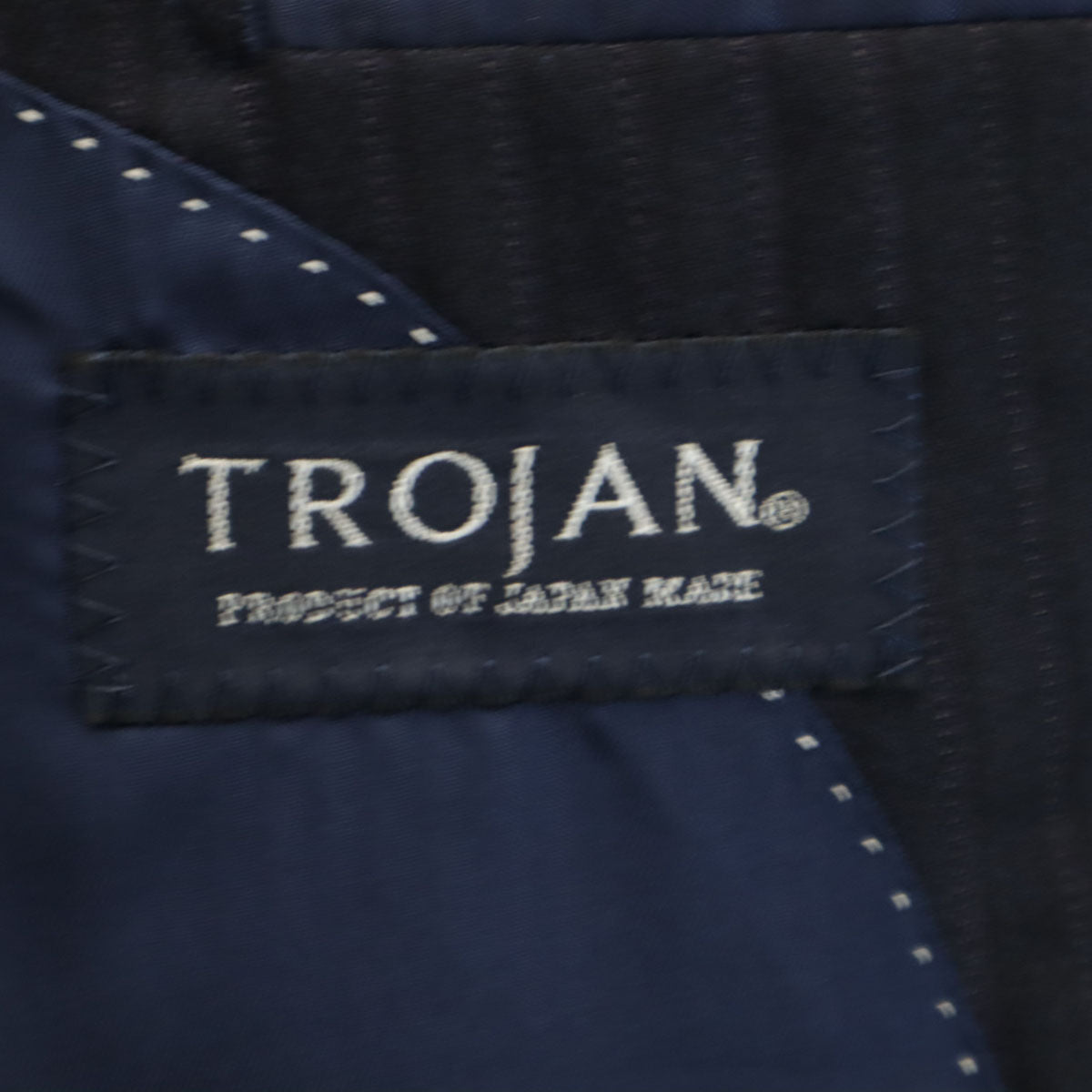 TROJAN トロージャン 日本製 ストライプ柄 エルメネジルドゼニア生地 スーツ 上下 セットアップ AB5 ネイビー メンズ