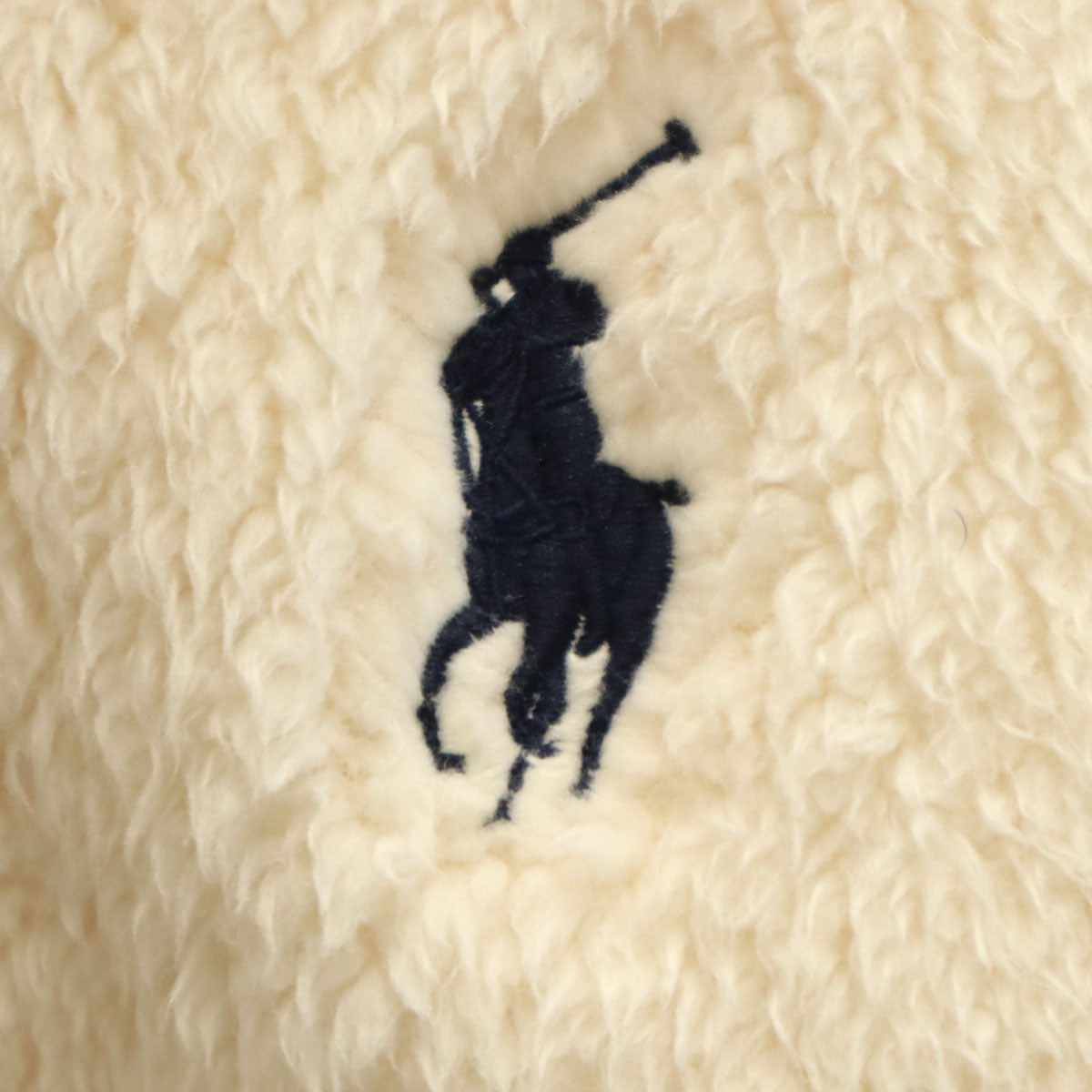 美品 POLO RALPH LAUREN ポロラルフローレン フリースジャケット S アイボリー メンズ