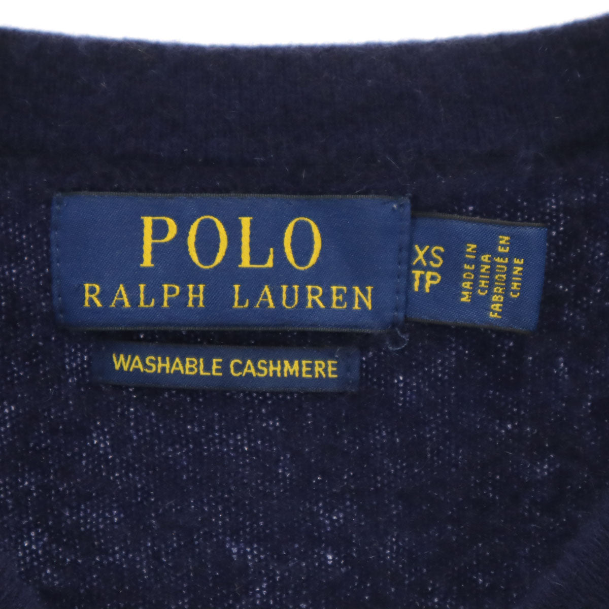 POLO RALPH LAUREN ポロラルフローレン カシミヤ100% 長袖 セーター XS ネイビー ニット レディース