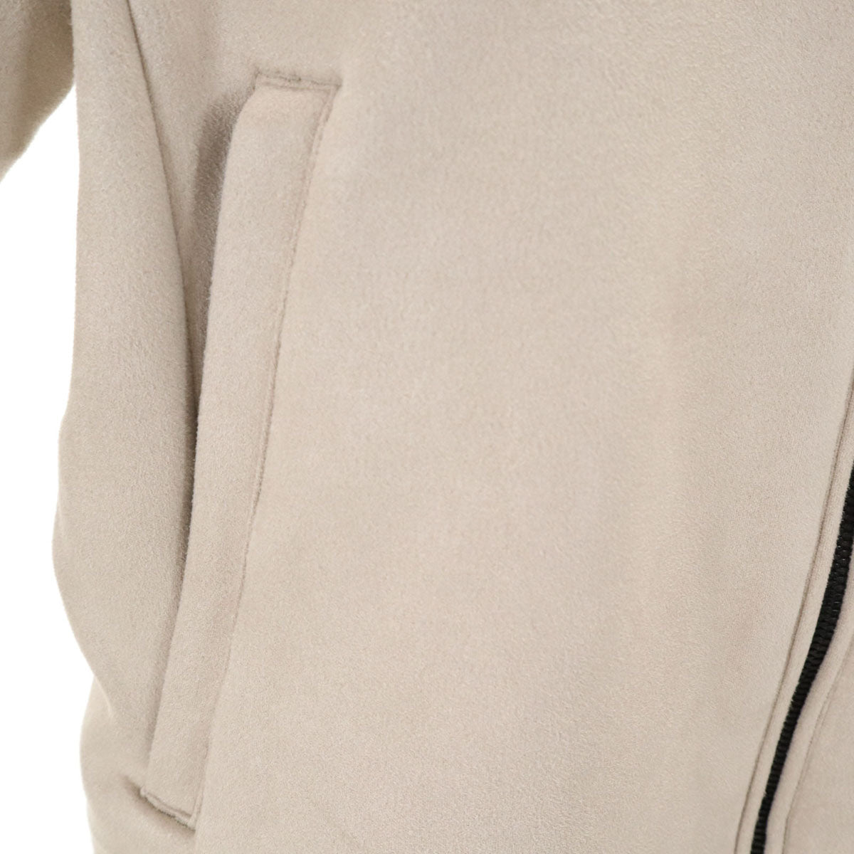 AOURE アウール ポンチェスエード シングルライダースジャケット M グレージュ メンズ