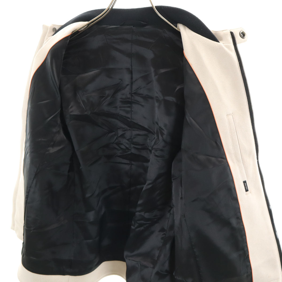 AOURE アウール ポンチェスエード シングルライダースジャケット M グレージュ メンズ