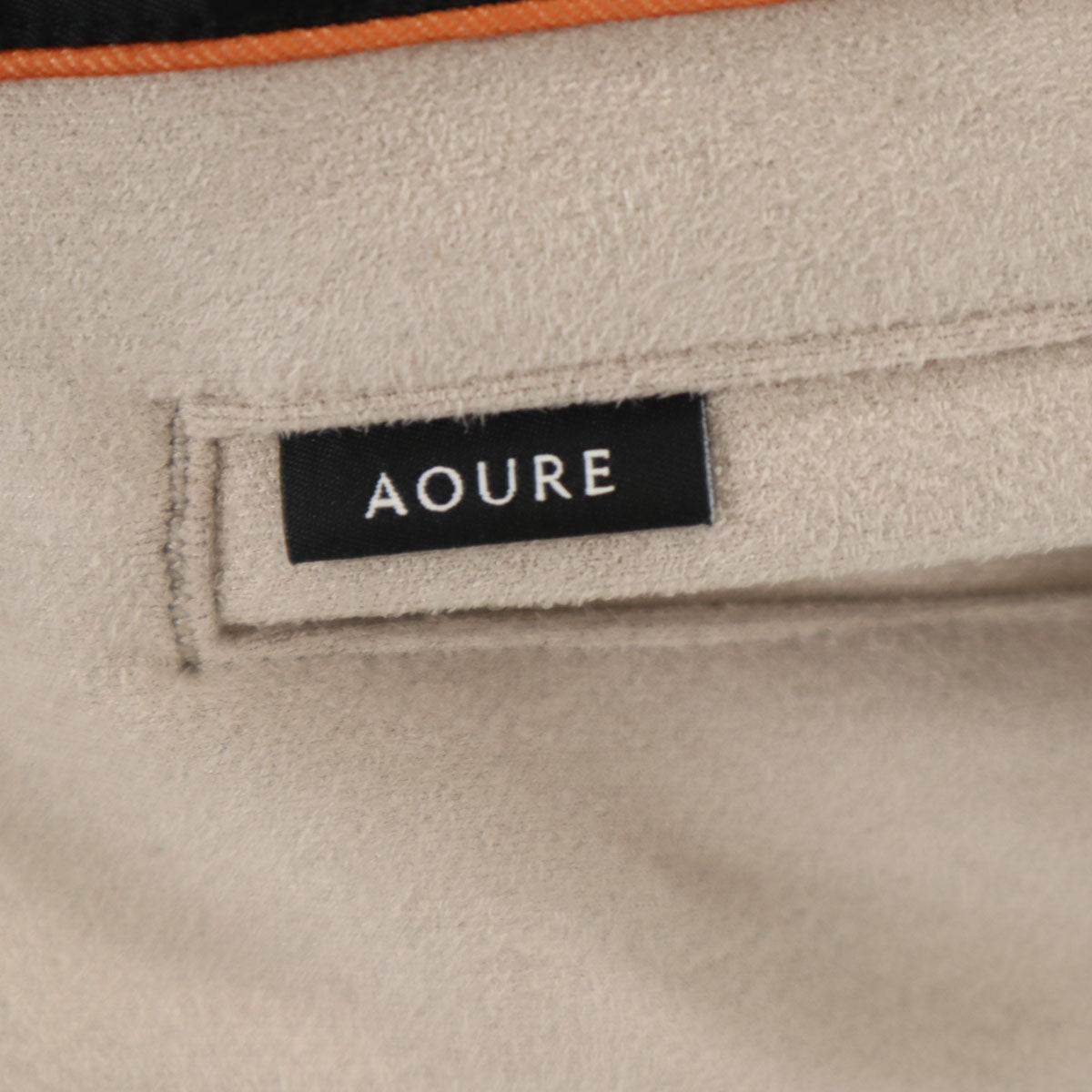 AOURE アウール ポンチェスエード シングルライダースジャケット M グレージュ メンズ